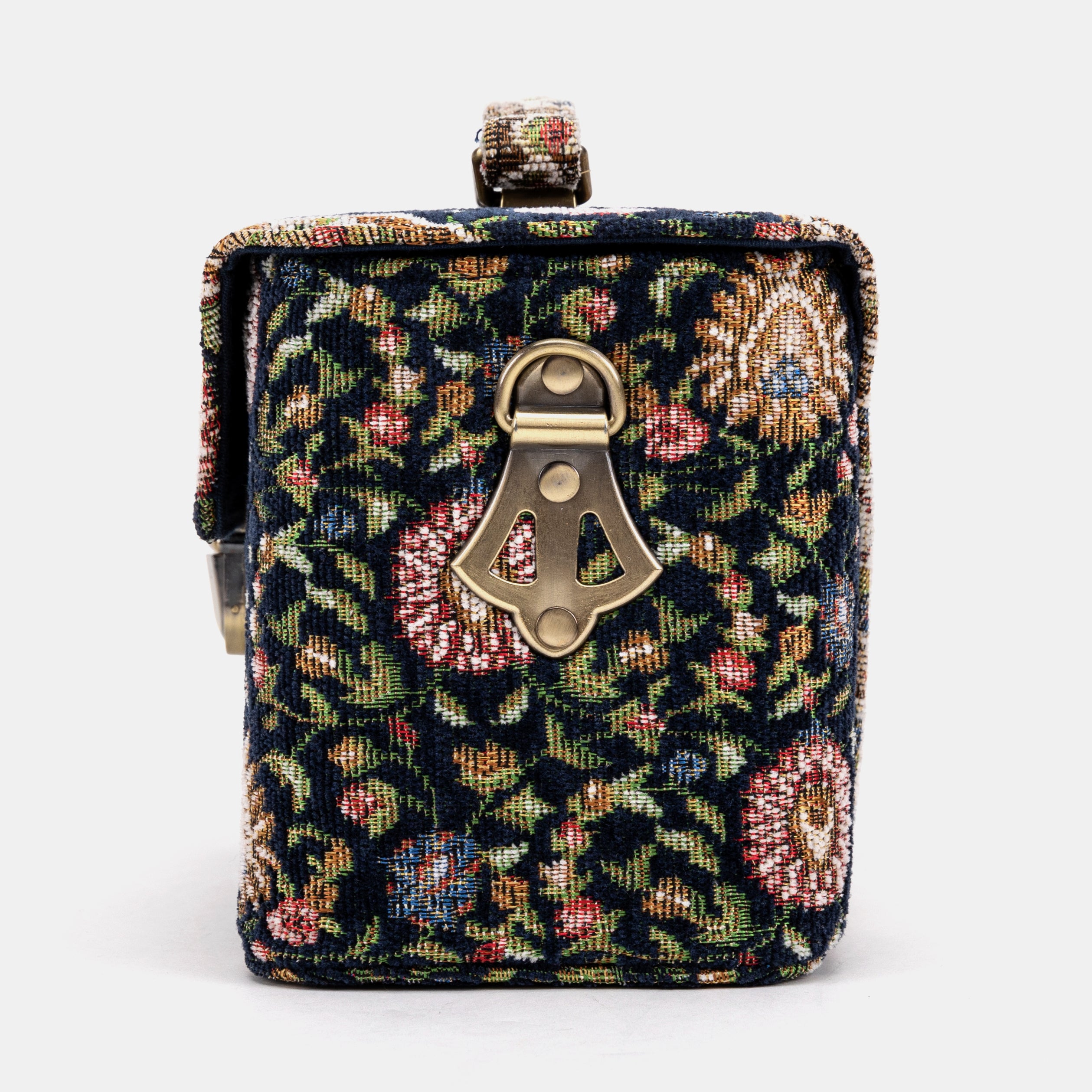 Oriental Navy Clara Medium Train Case Purse  of America side