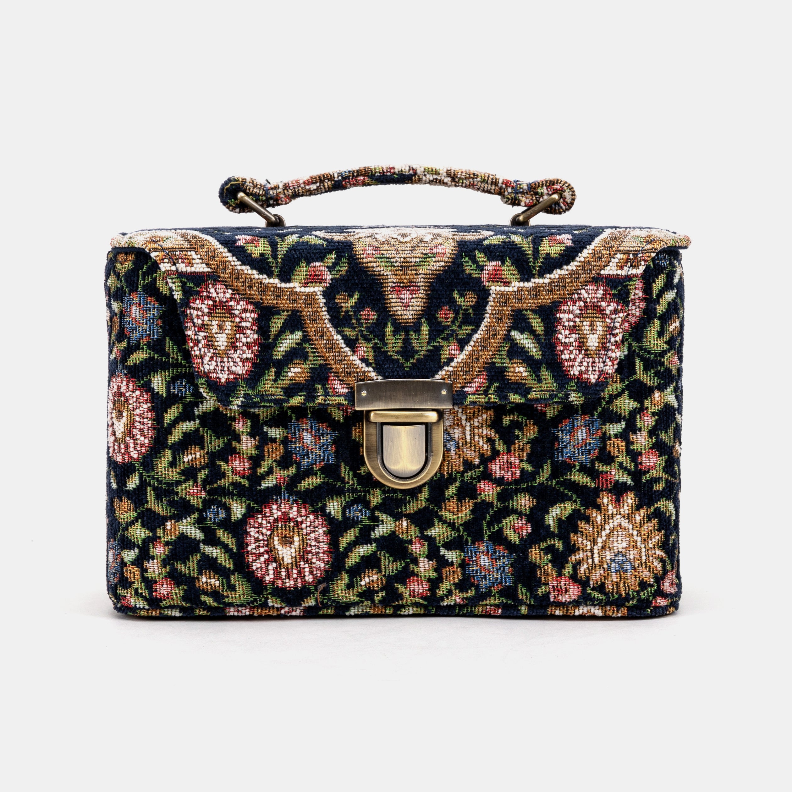 Oriental Navy Clara Medium Train Case Purse fof America  front