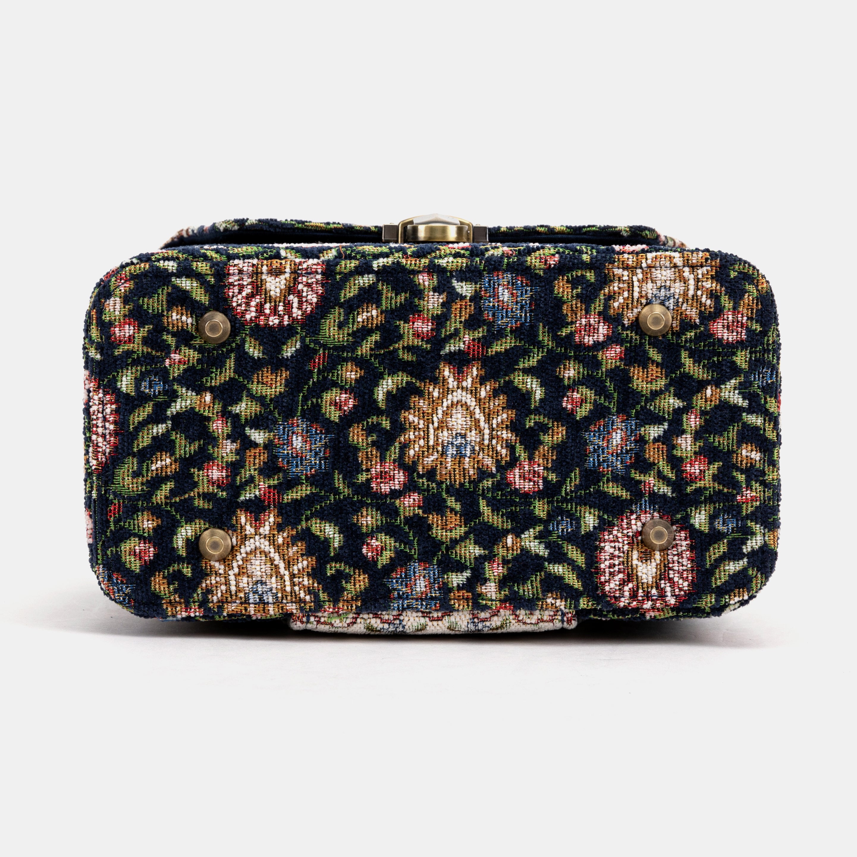 Oriental Navy Clara Medium Train Case Purse of America bottom