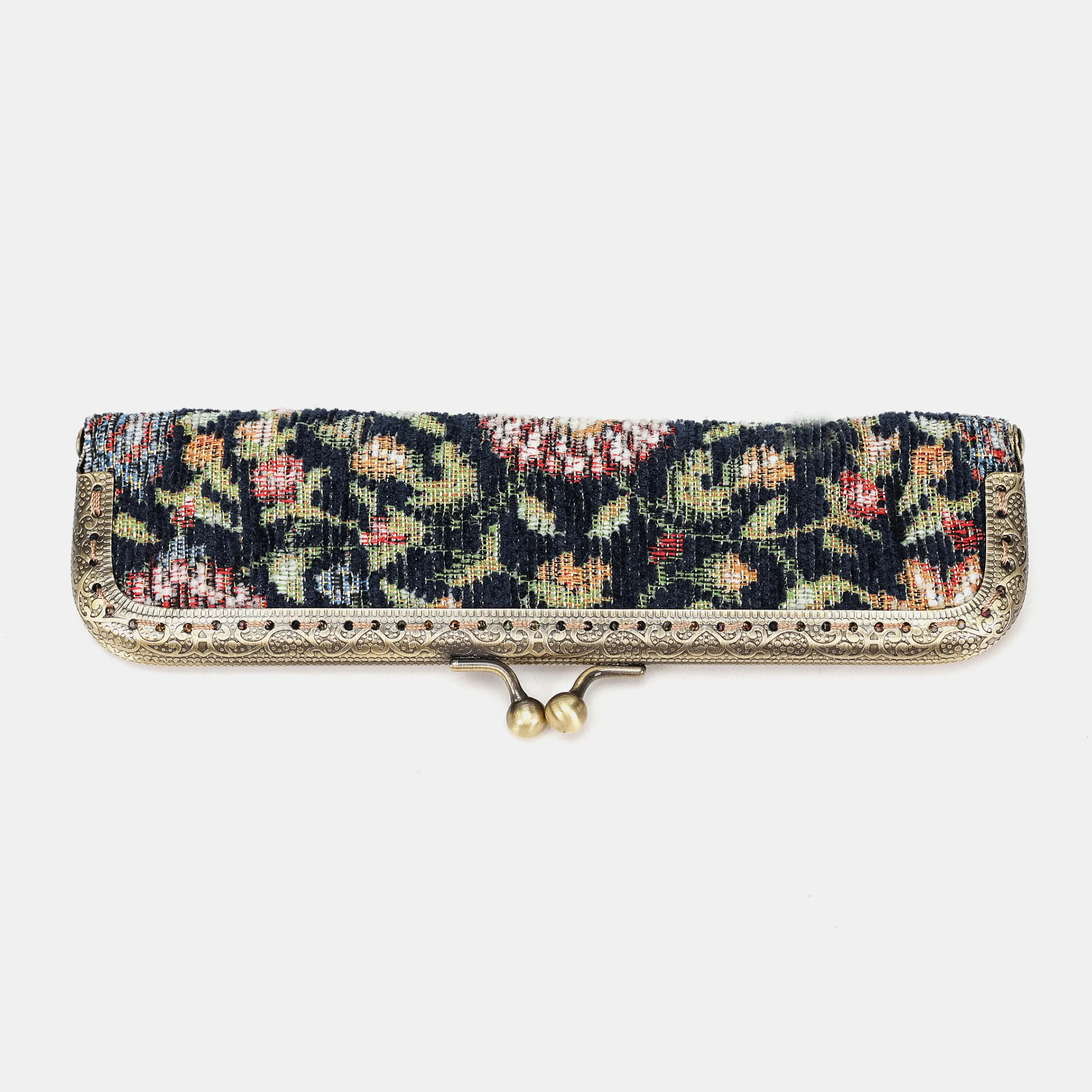 Oriental Navy Duo Pen Case Carpetbag of America front