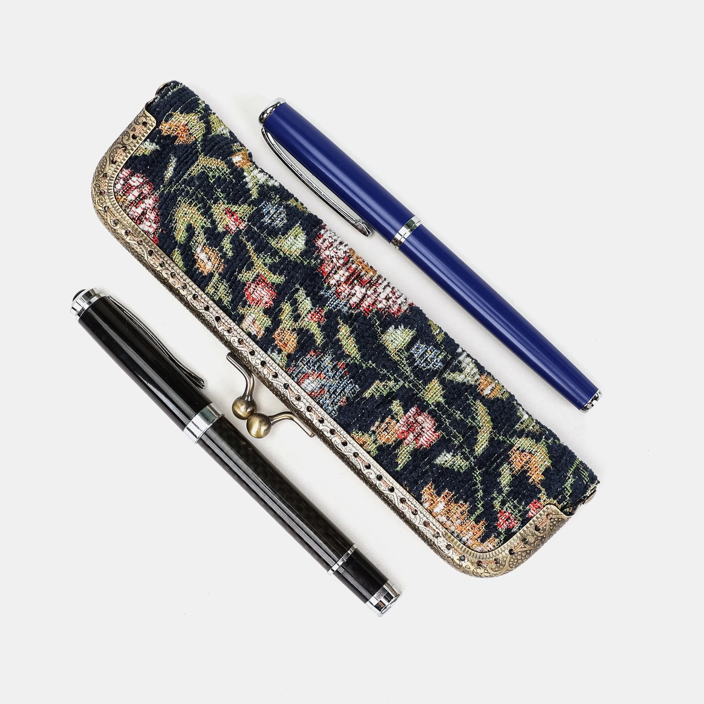 Oriental Navy Duo Pen Case Carpetbag of America primary