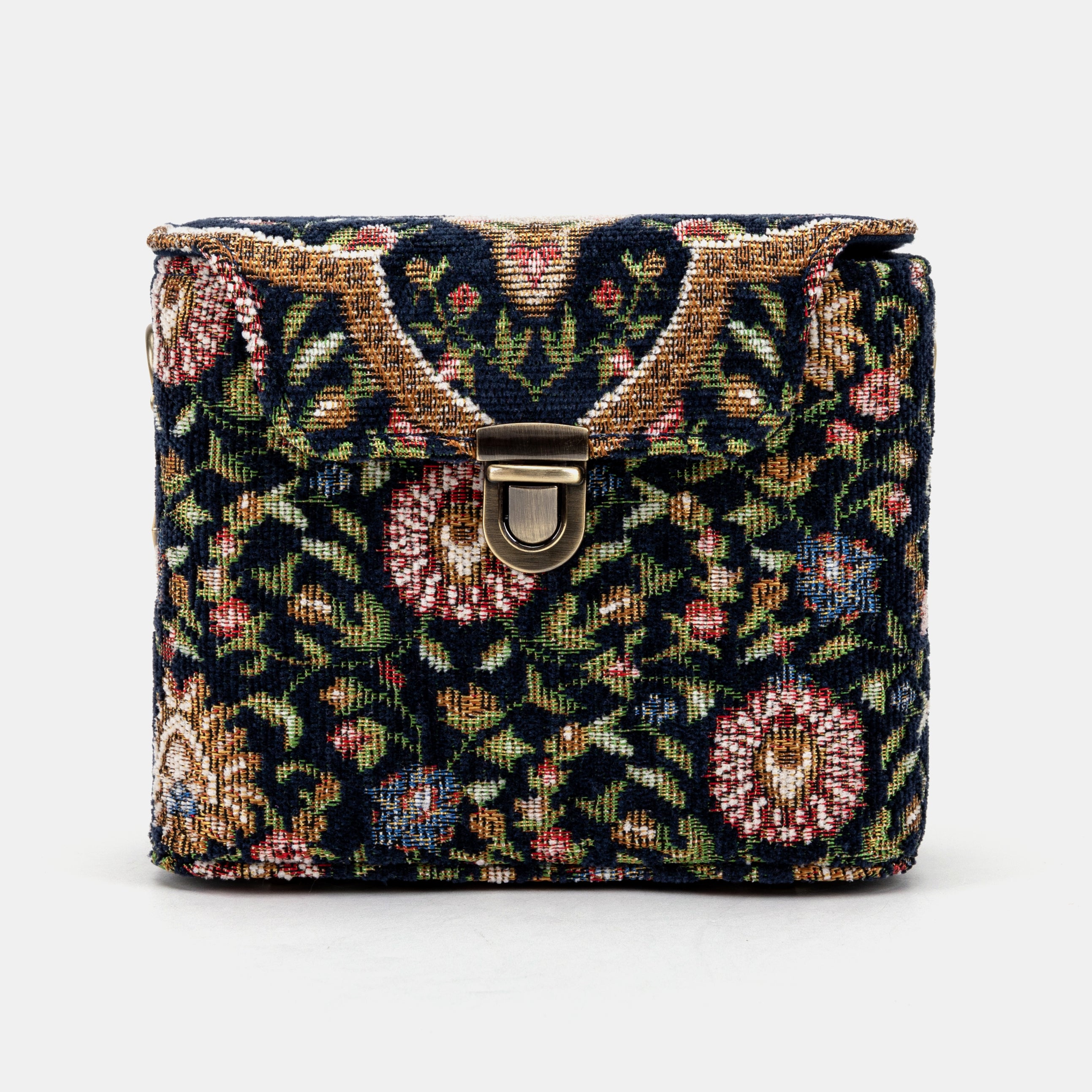 Oriental Navy Emma Small Train Case Crossbody front