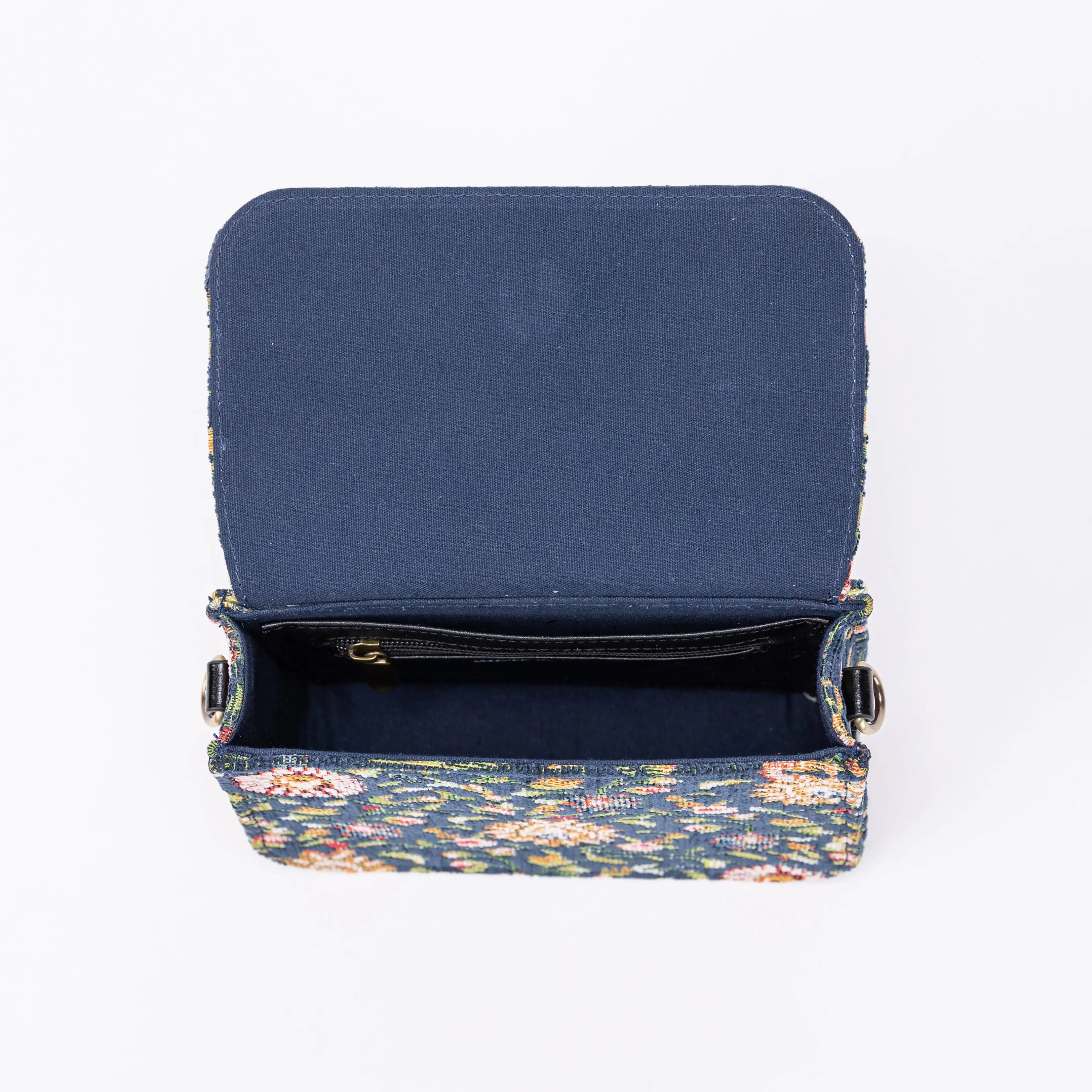 Oriental Navy Flap Crossbody Bag  of America ABOVE