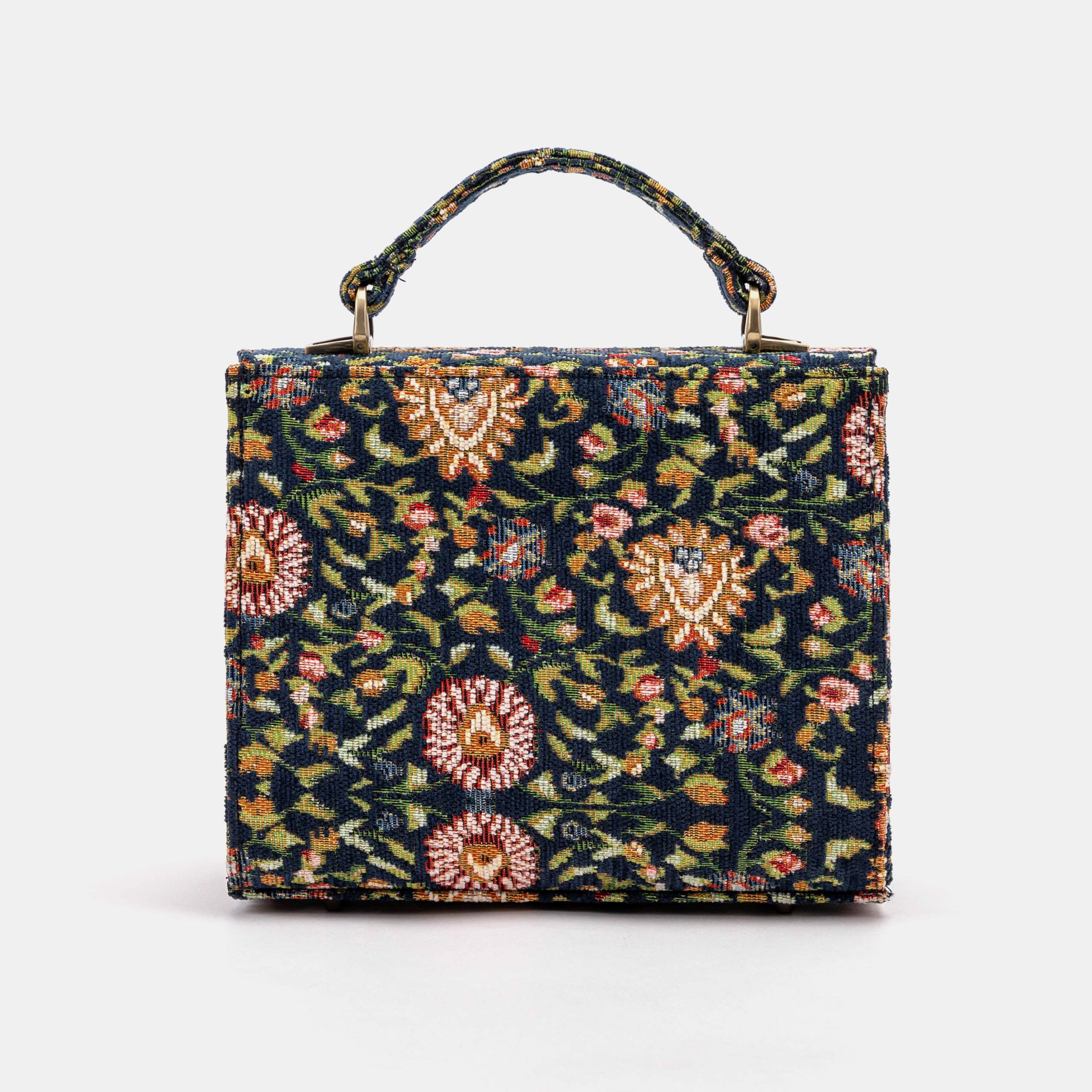Oriental Navy Flap Satchel Carpetbag of America back