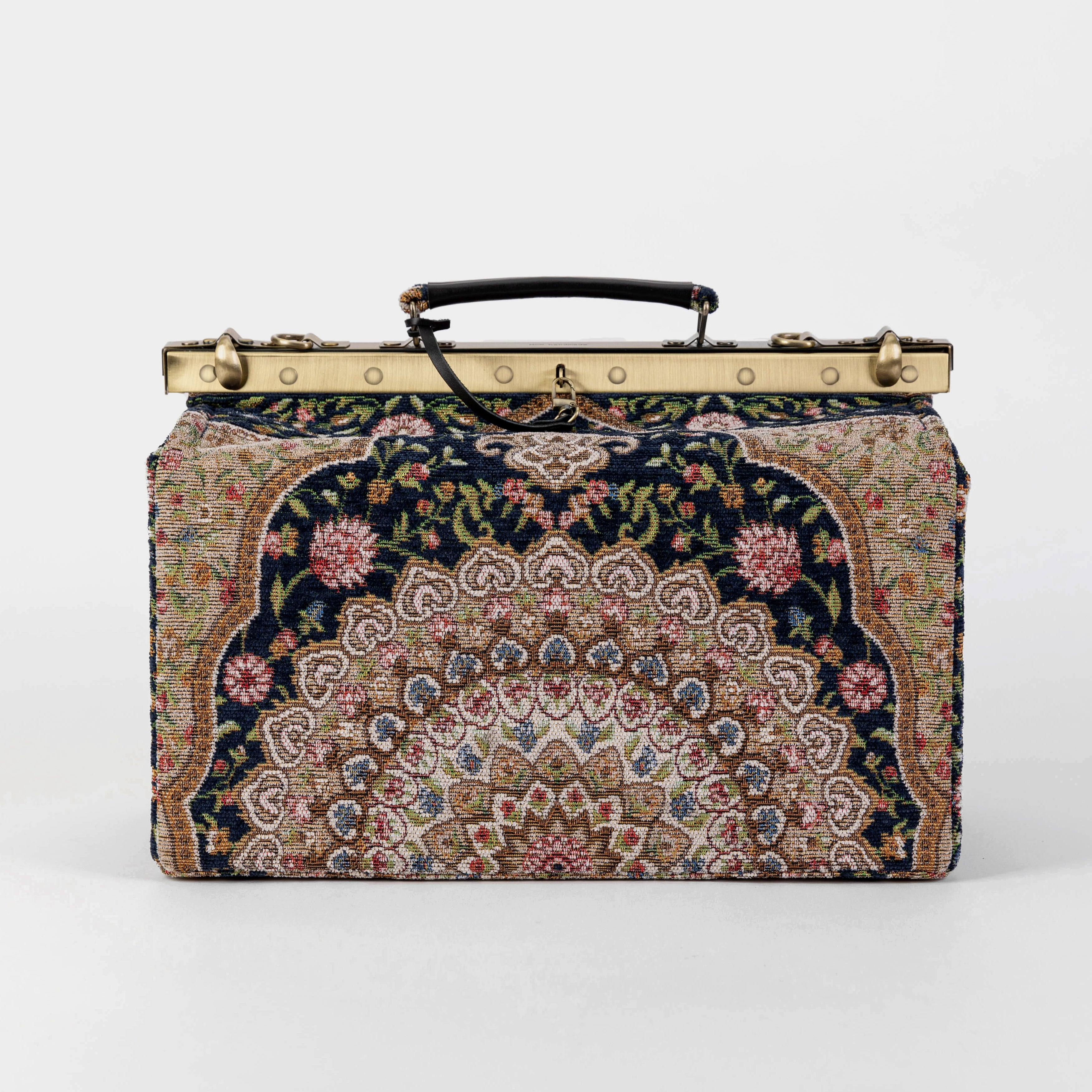 Oriental Navy Genevieve Carpet Gladstone Bag of America front