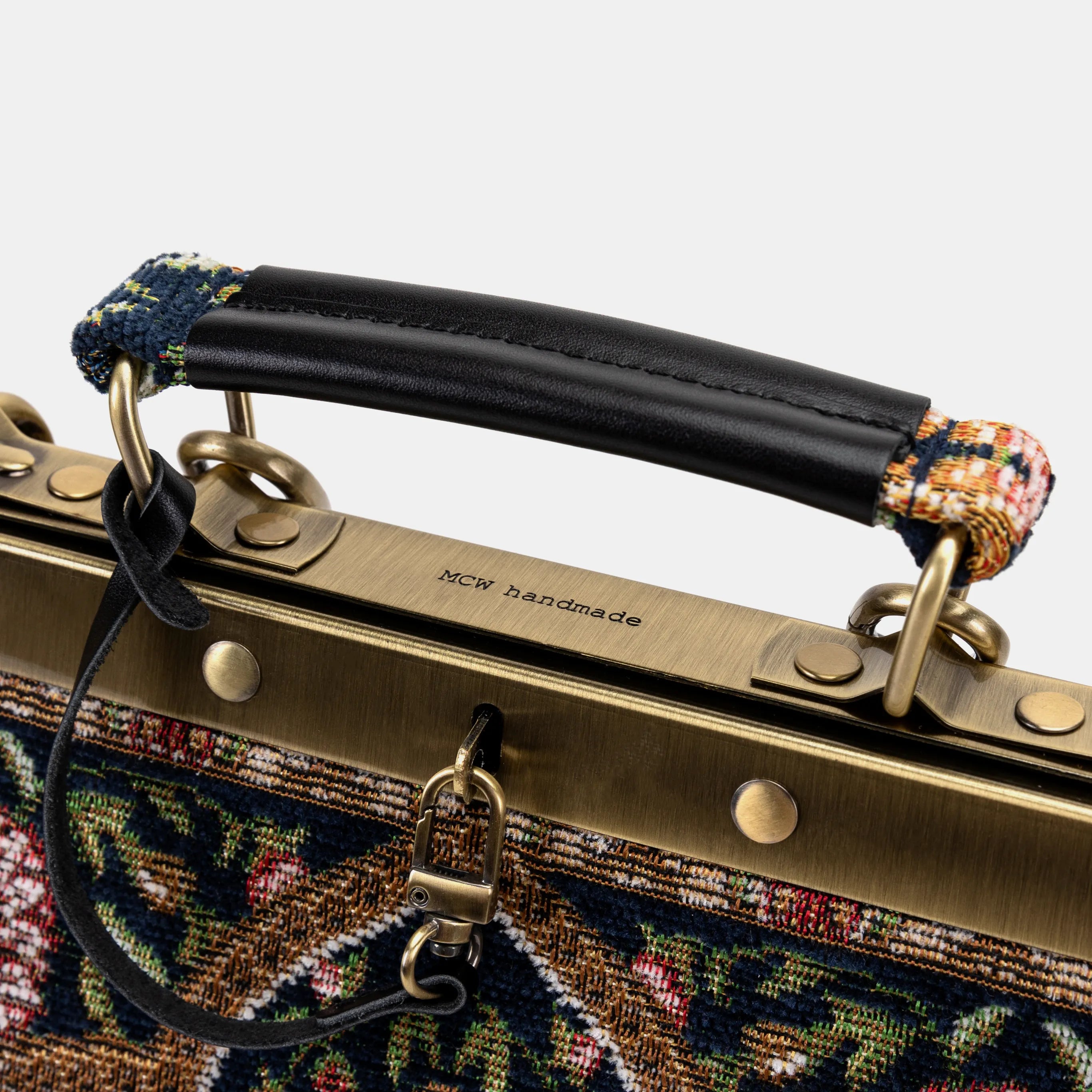 Oriental Navy Helena Carpet Gladstone Backpack of America handle