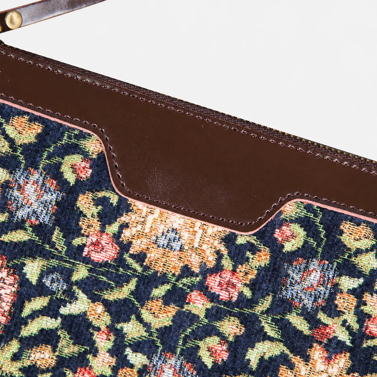 Oriental Navy Wristlet Clutch carpet bag MCW Handmade emboss