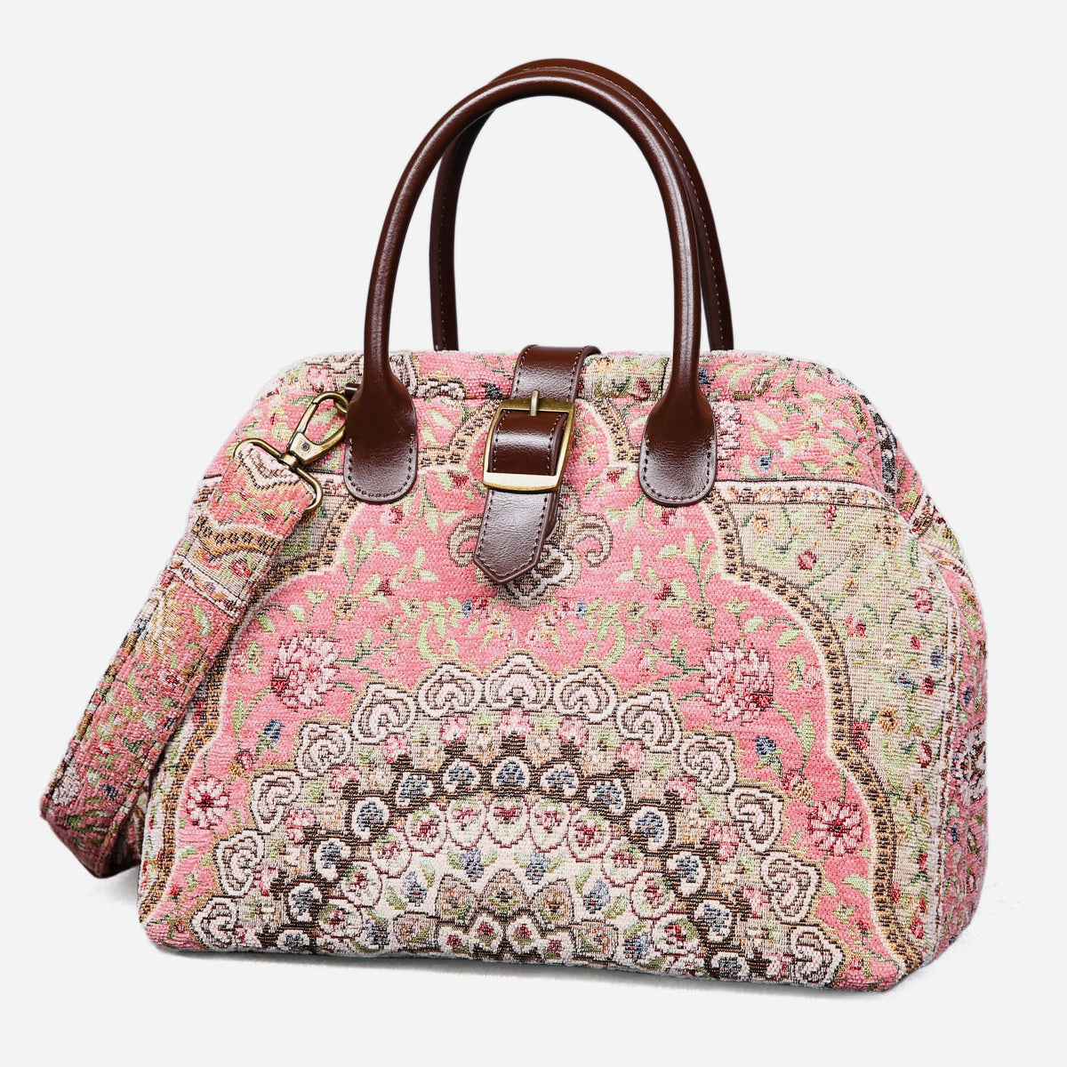 Oriental Pink Carpet Handbag Purse carpet bag MCW Handmade front