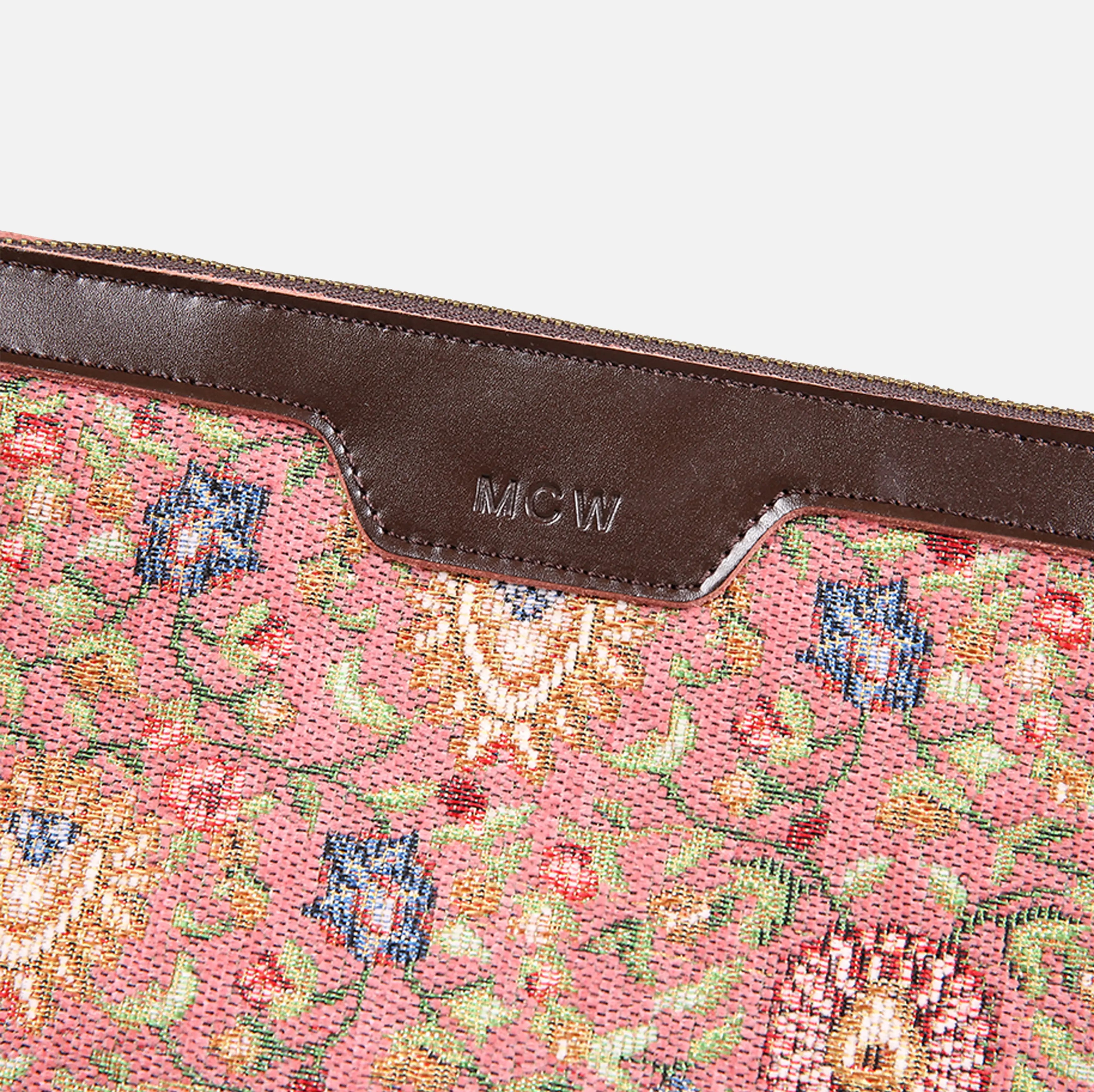 Oriental Pink Carpet Makeup Bag carpet bag MCW Handmade of America details