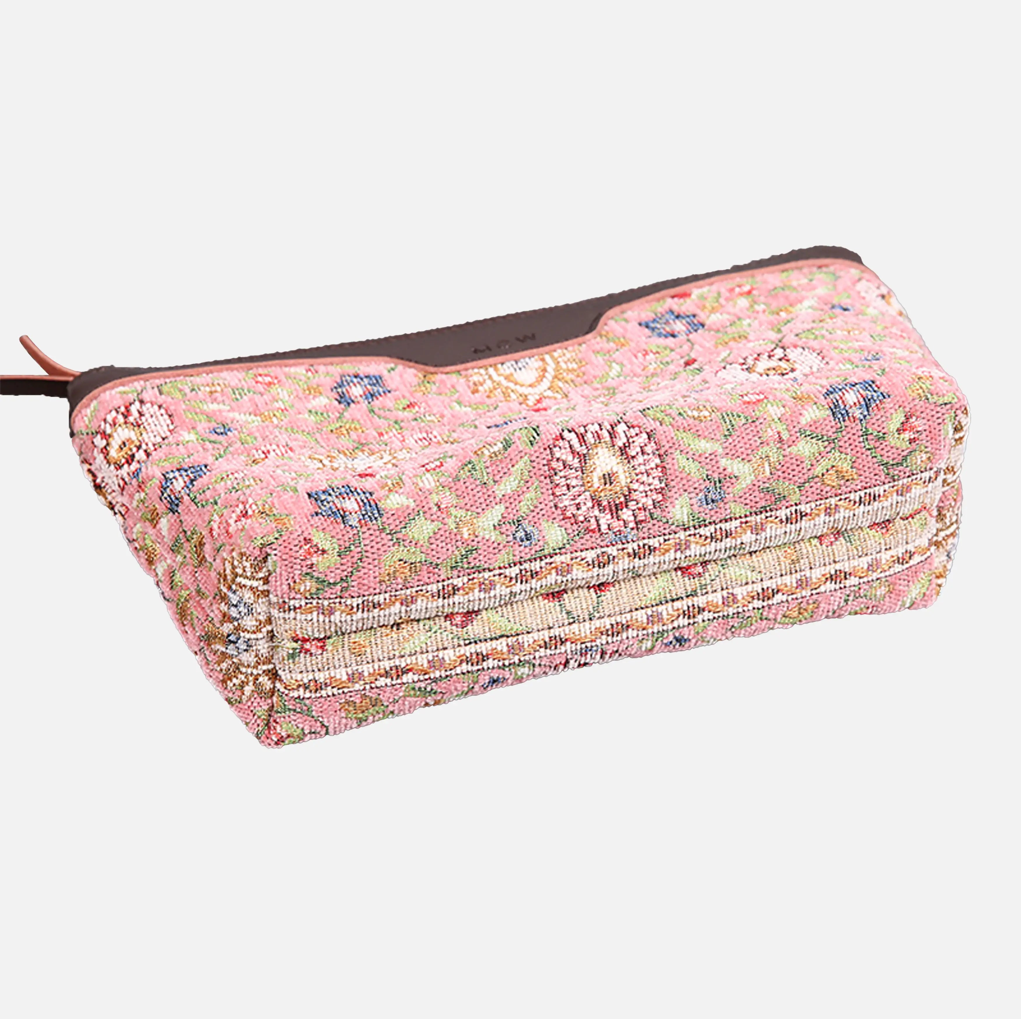 Oriental Pink Carpet Makeup Bag carpet bag MCW Handmade of America bottom