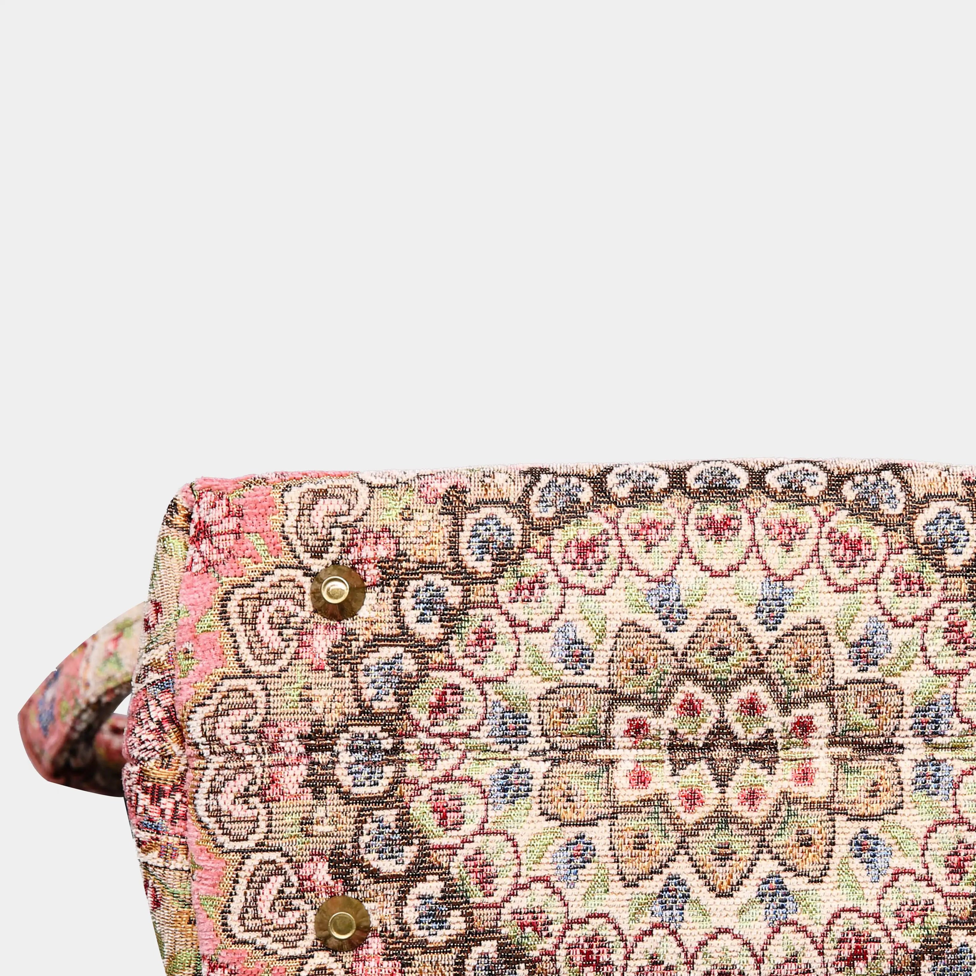 Oriental Pink Carpet Satchel Carpetbag of America bottom