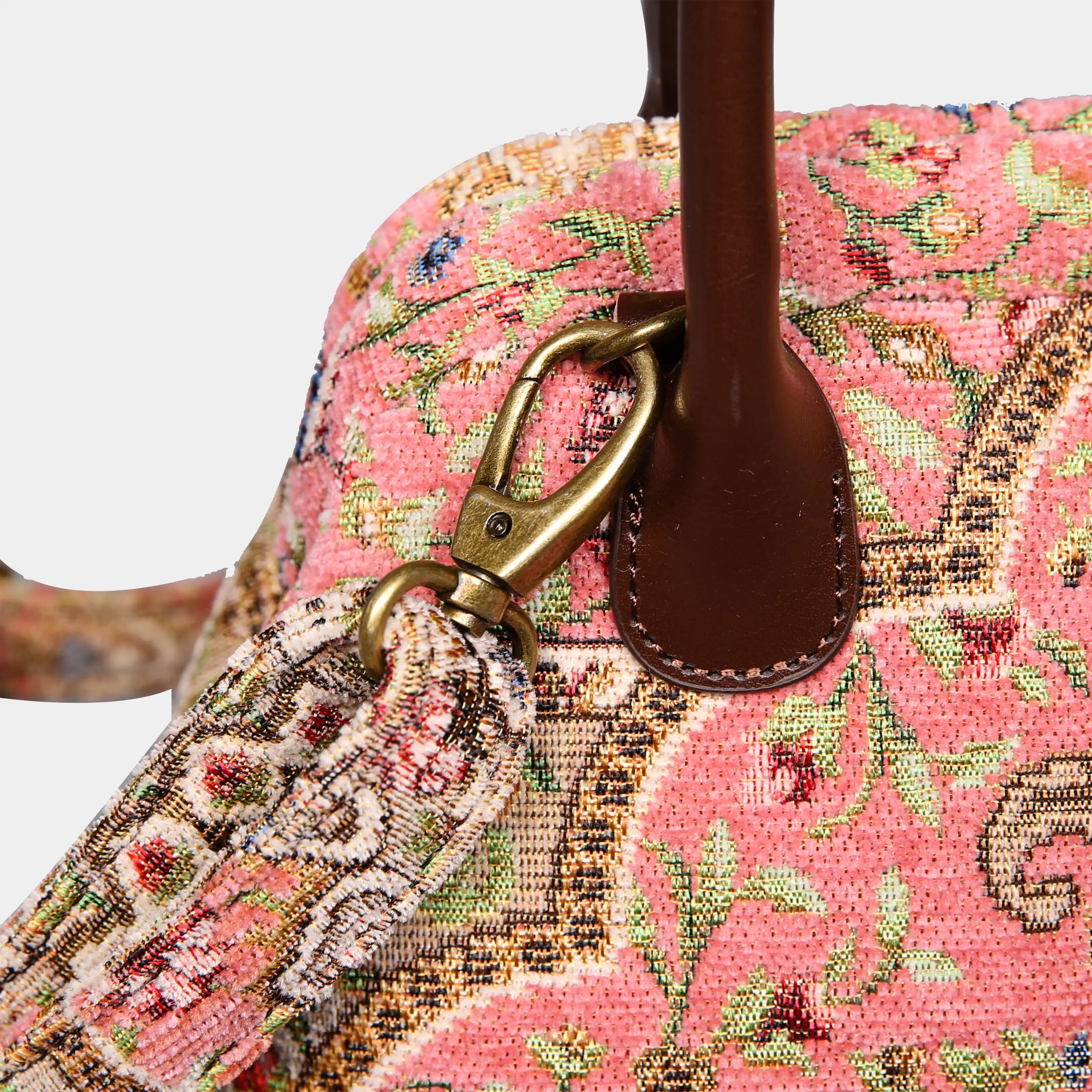 Oriental Pink Carpet Satchel Carpetbag of America buckle