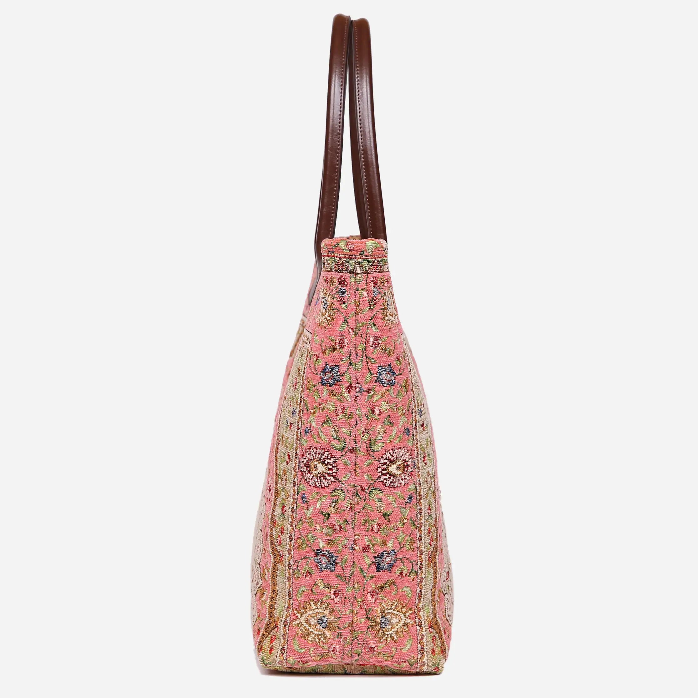 Oriental Pink Carpet Tote Shopper Carpetbag of America side