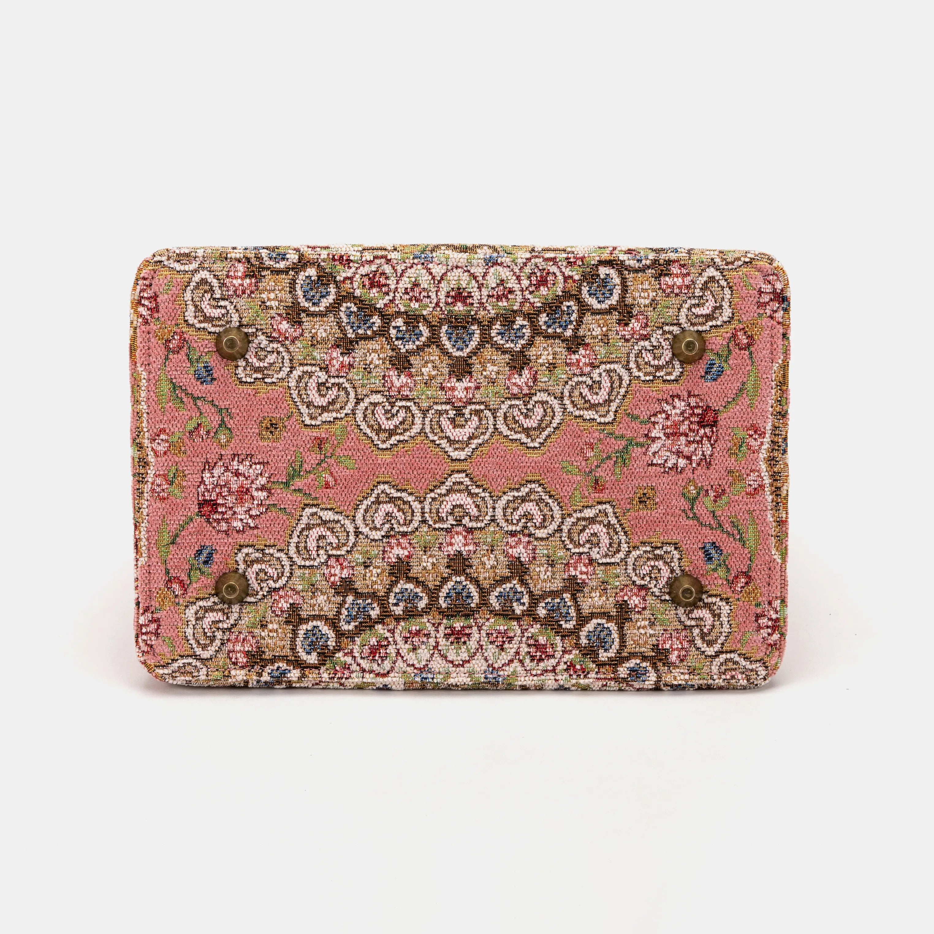 Oriental Pink Cecile Carpet Purse Gladstone Bag of America bottom