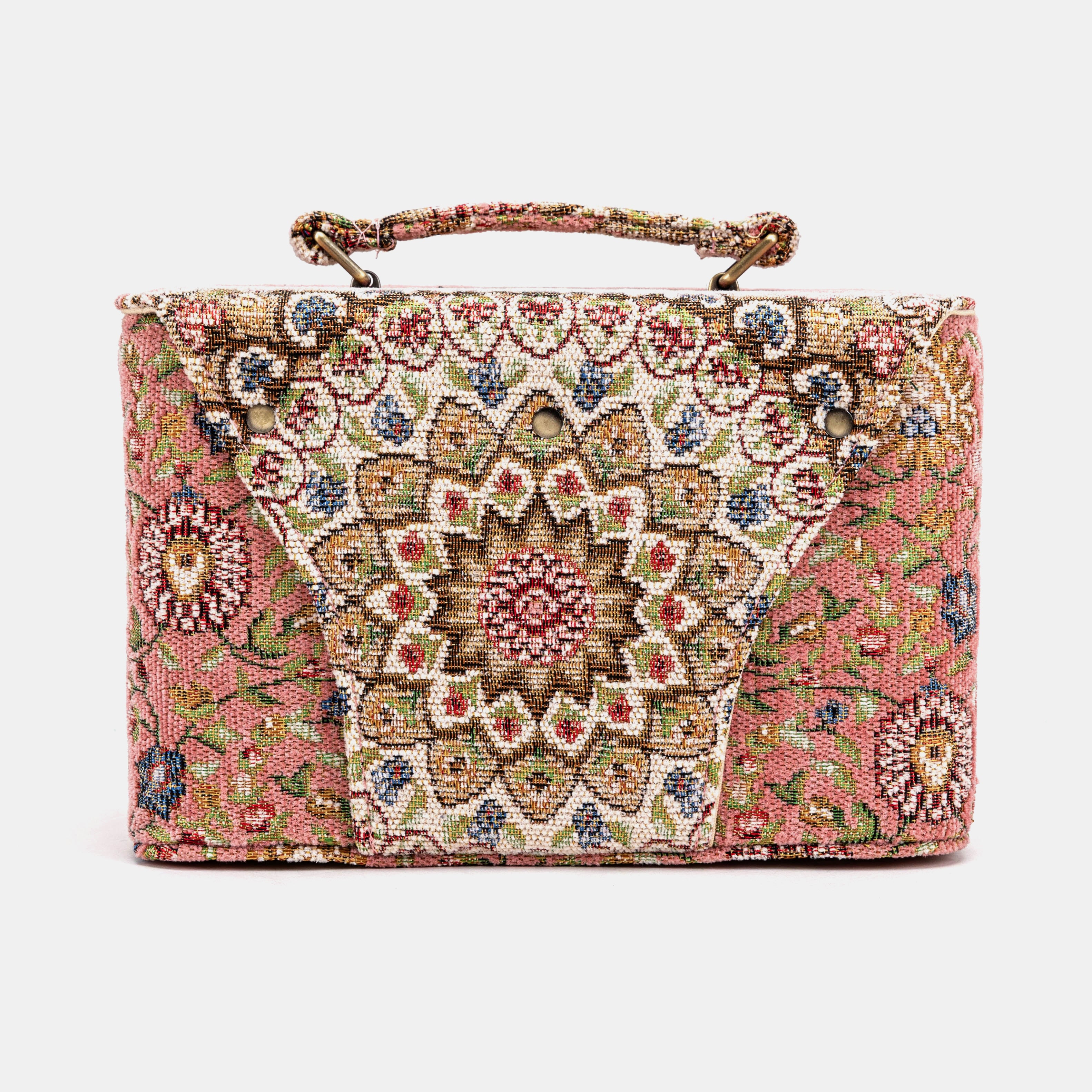Oriental Pink Clara Medium Train Case Purse of America back