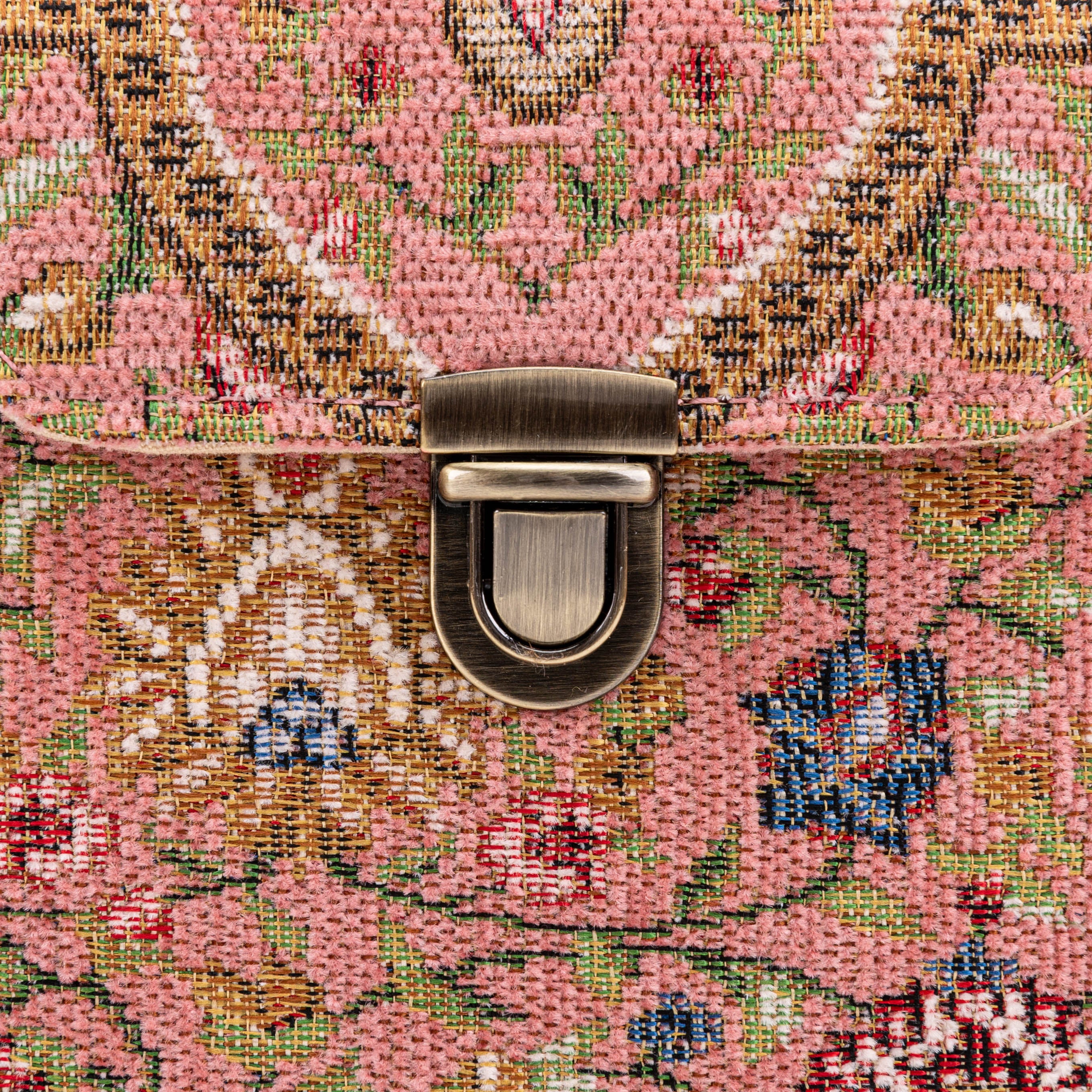 Oriental Pink Emma Small Train Case Crossbody of America tuck lock