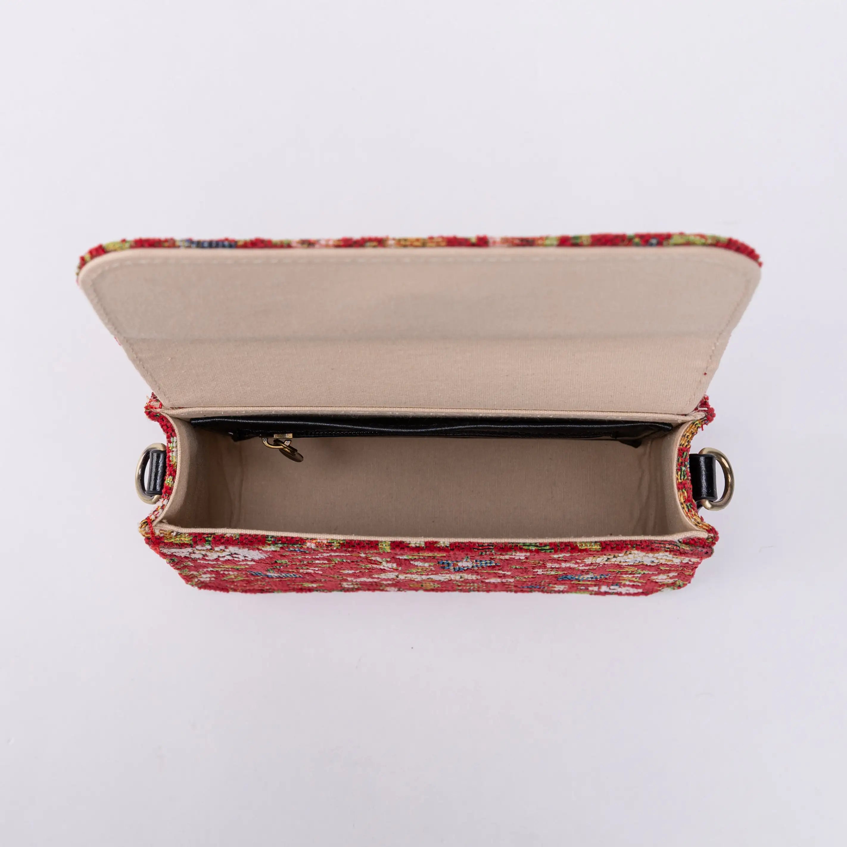 Oriental Pink Flap Crossbody Bag of America inside