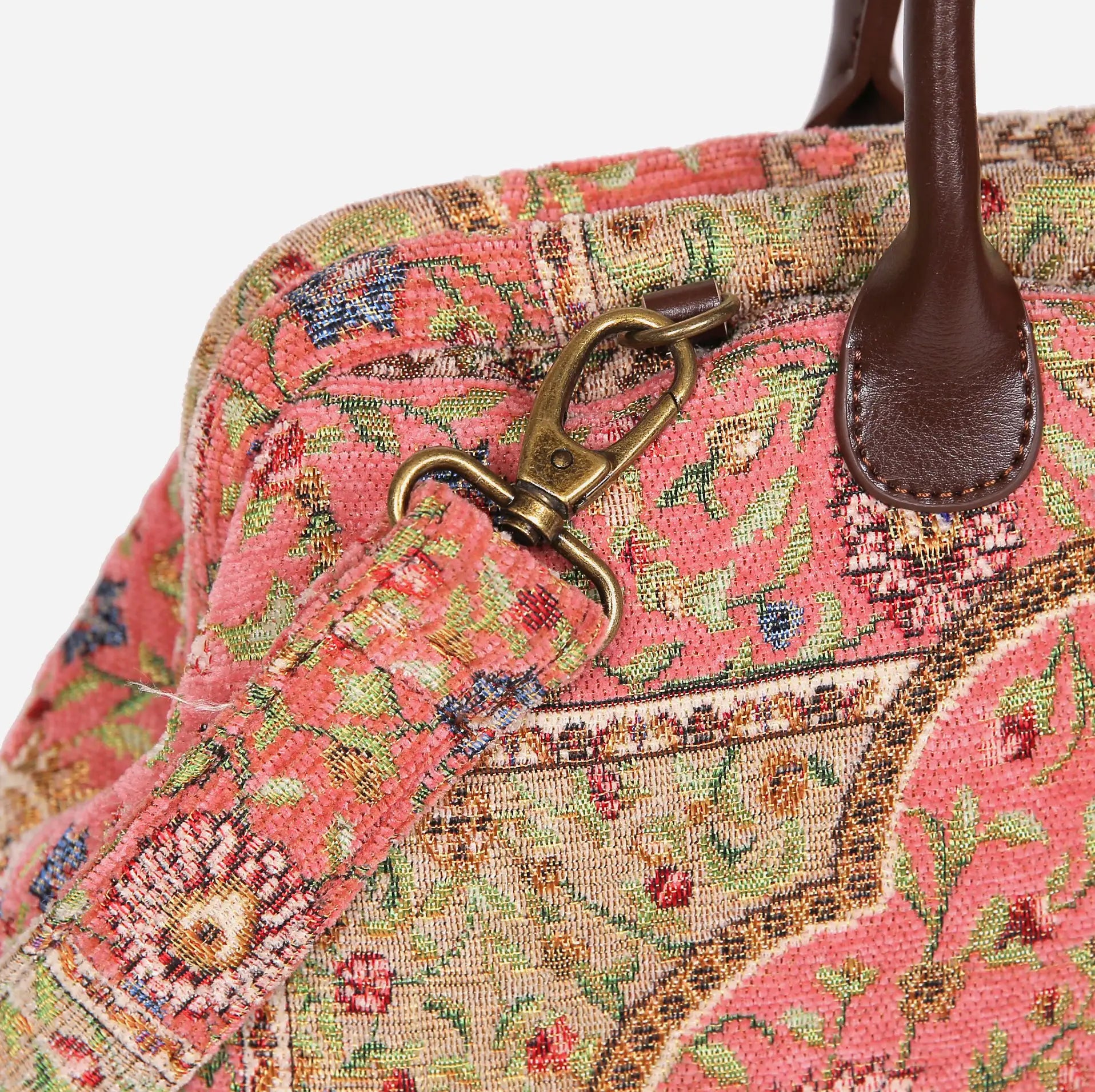 Oriental Pink Mary Poppins Weekender Carpetbag of America  clasp