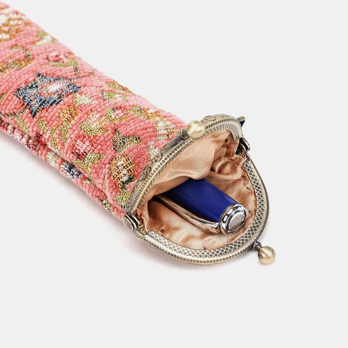 Oriental Pink Solo Pen Case Carpetbag of America open