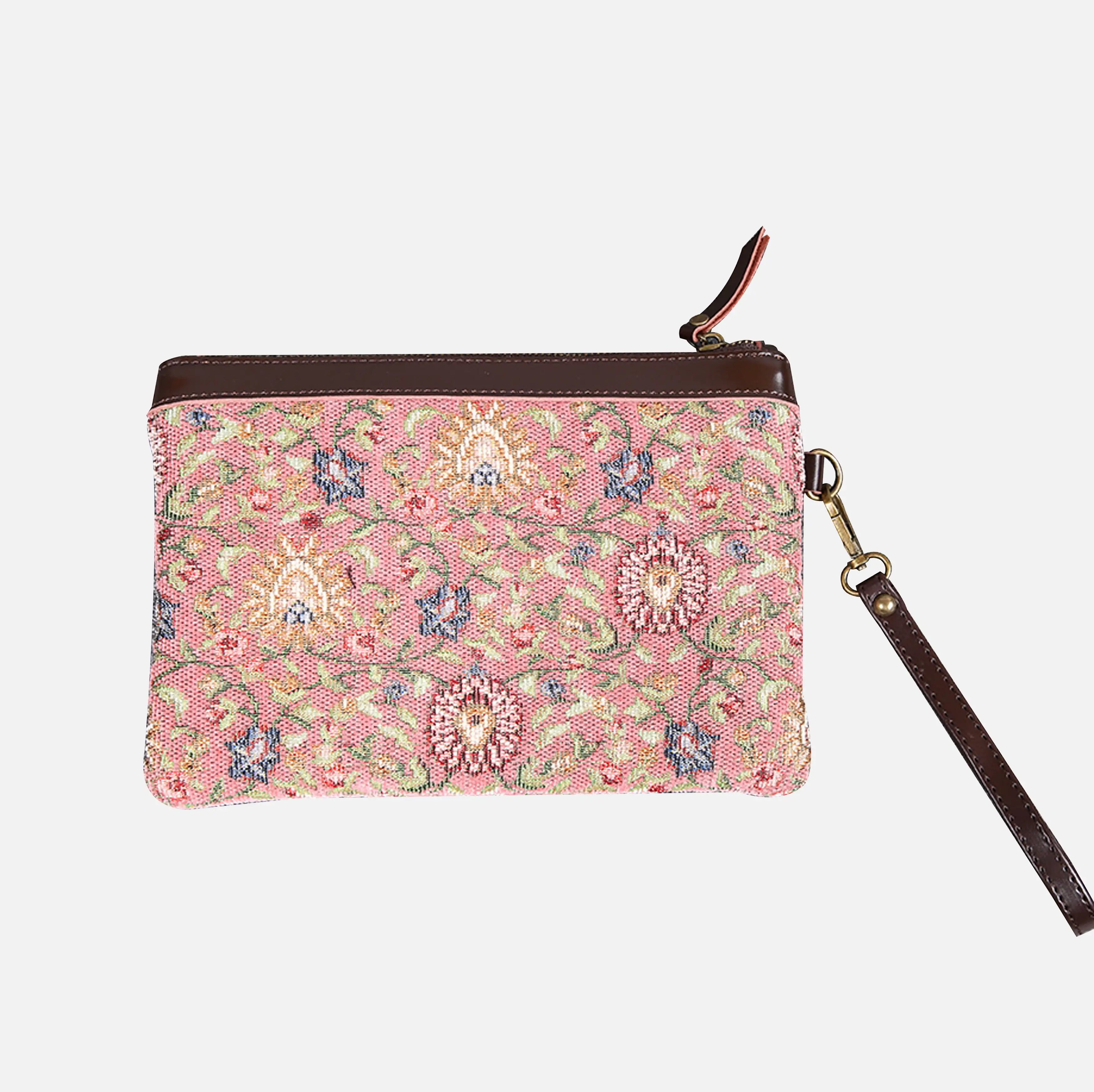 Oriental Pink Wristlet Clutch carpet bag MCW Handmade-2