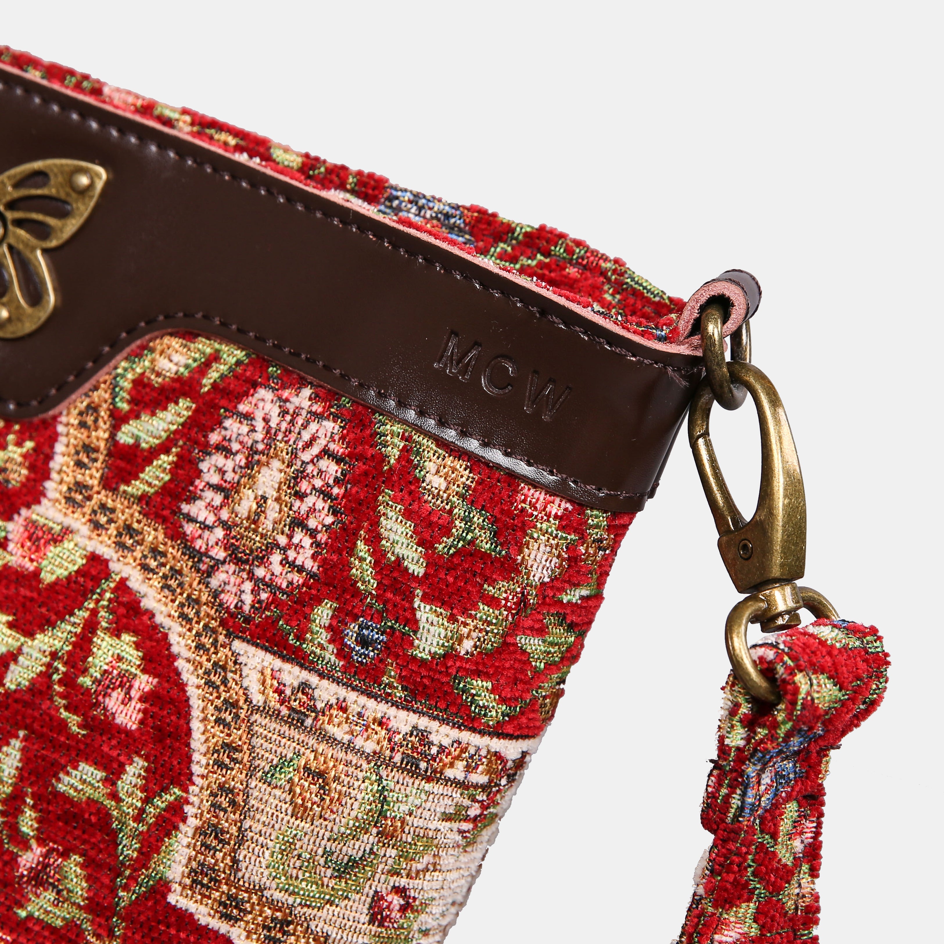 Oriental Wine Carpet Crossbody Bag carpet bag MCW Handmade of America details