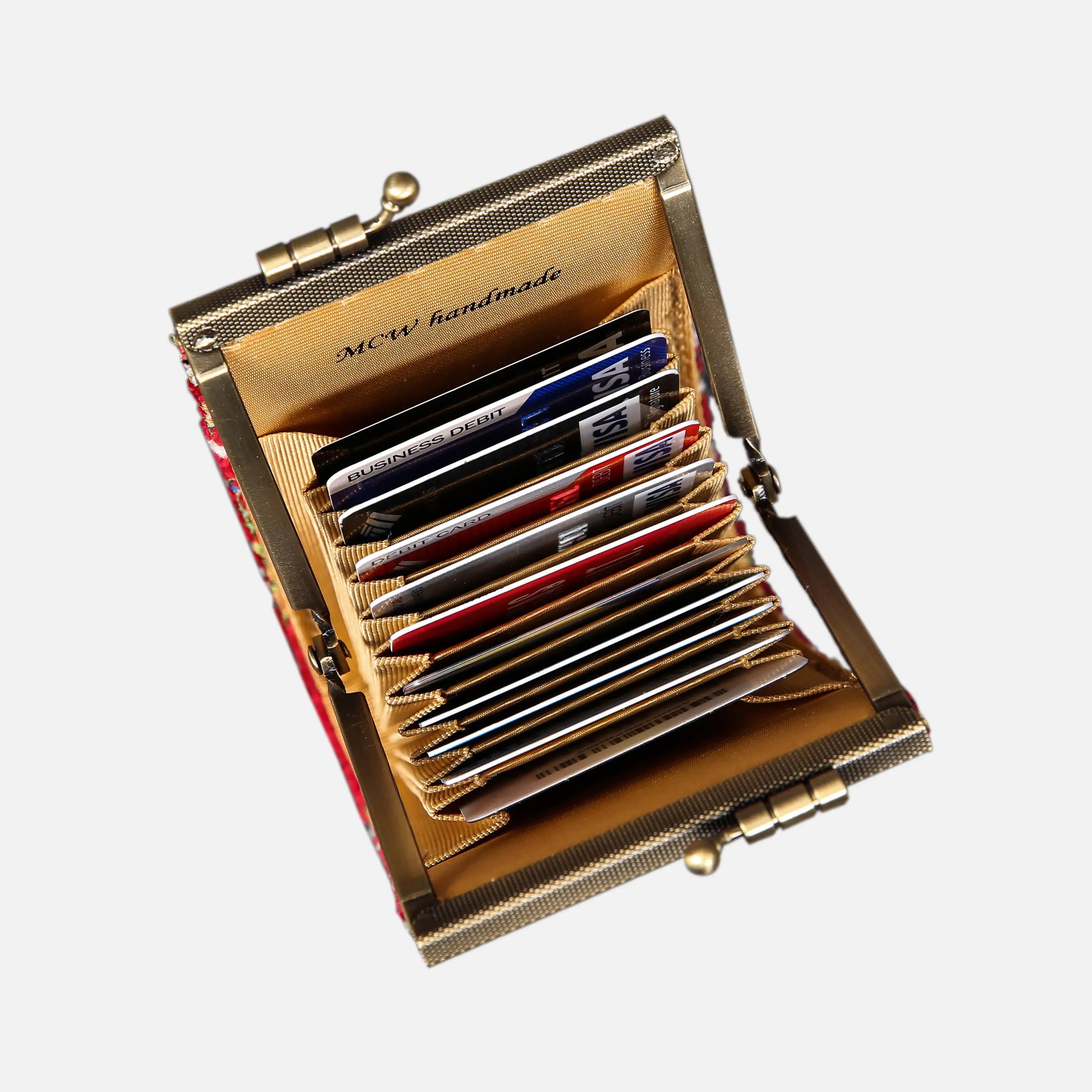 Oriental Red Card Wallet  of America 11 slots in use