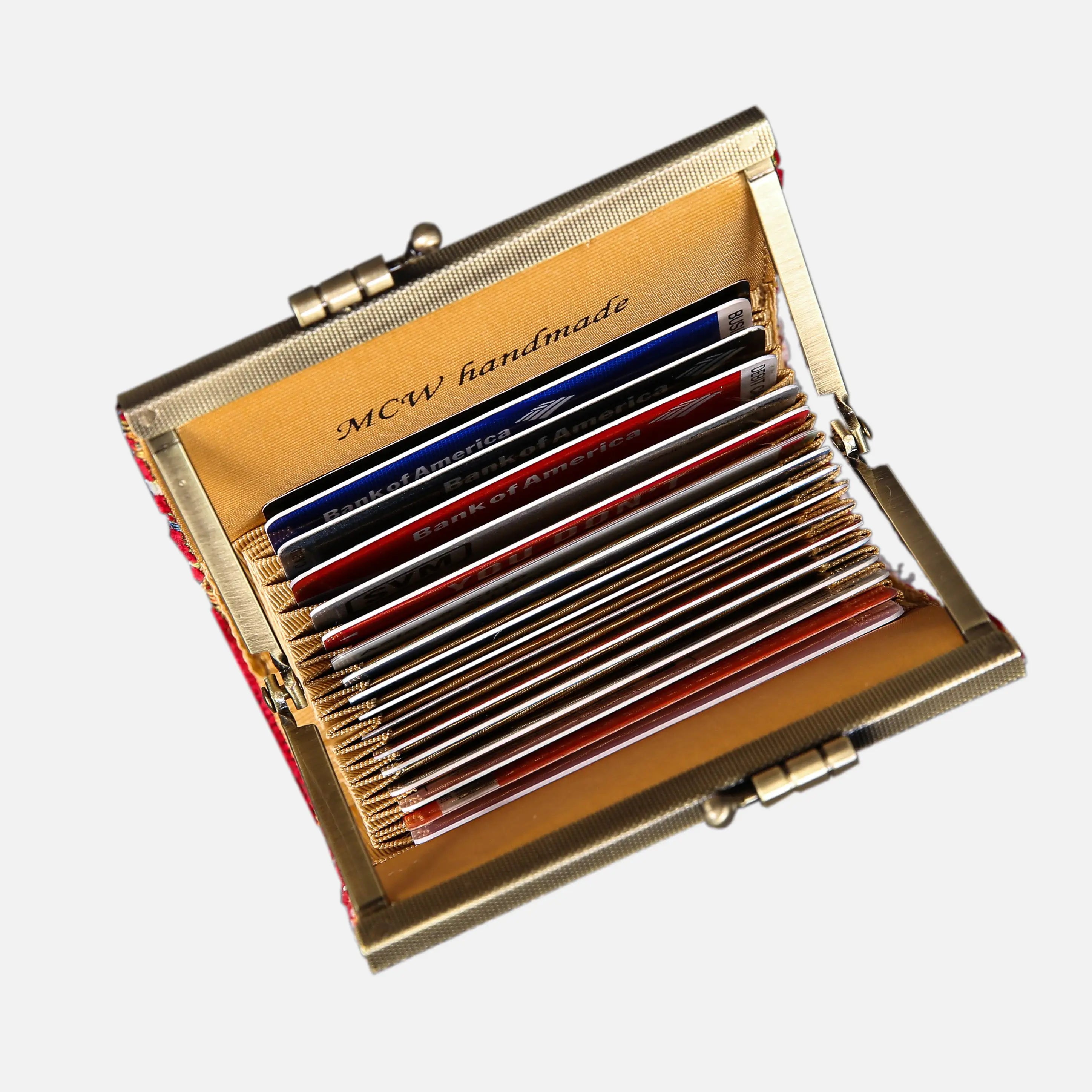 Oriental Red Card Wallet  of America 17 slots in use