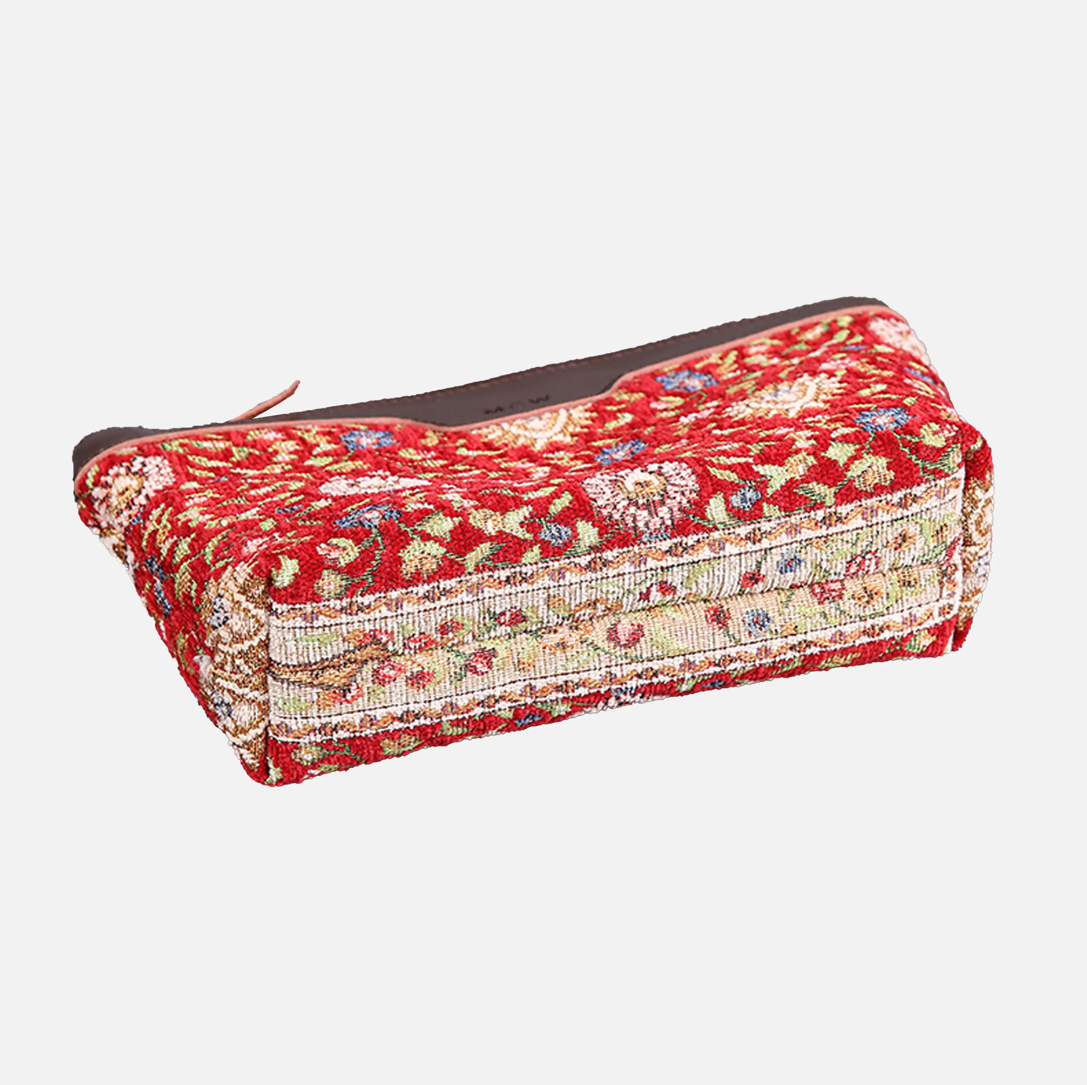 Oriental Wine Carpet Makeup Bag carpet bag MCW Handmade of America bottom