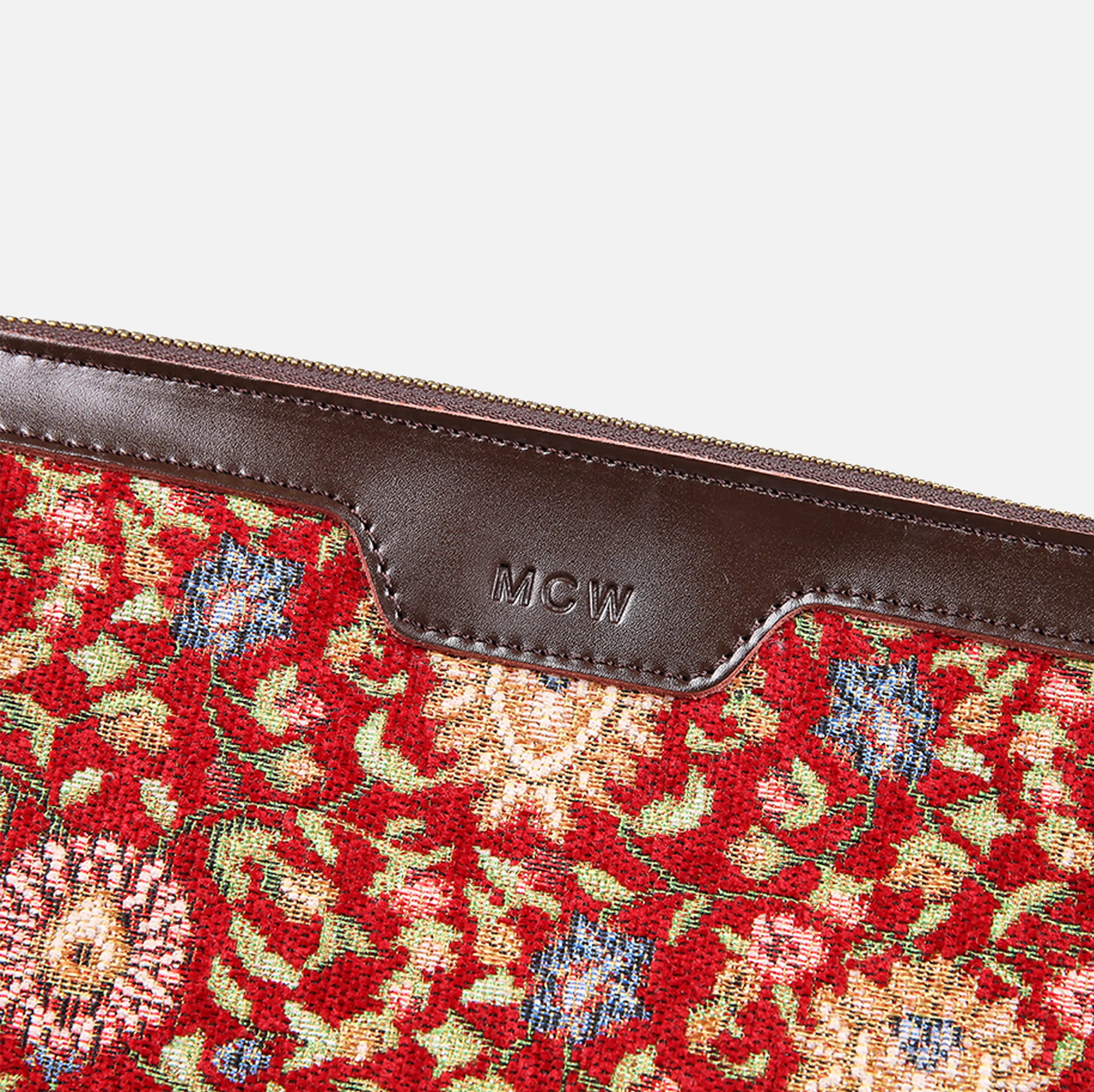 Oriental Wine Carpet Makeup Bag carpet bag MCW Handmade of America details
