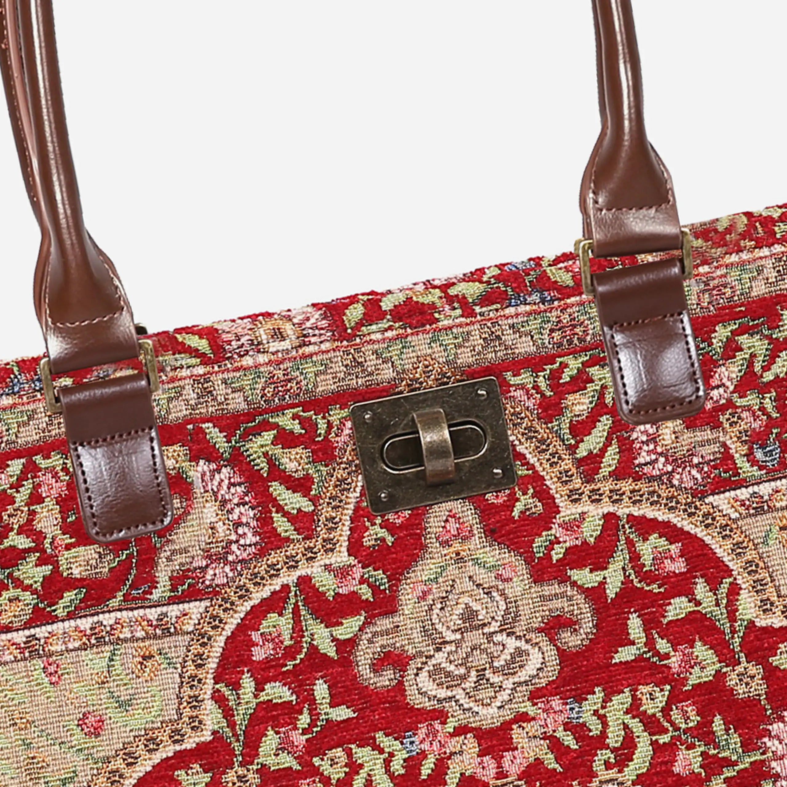 Oriental Red Carpet Tote Shopper Carpetbag of America closure