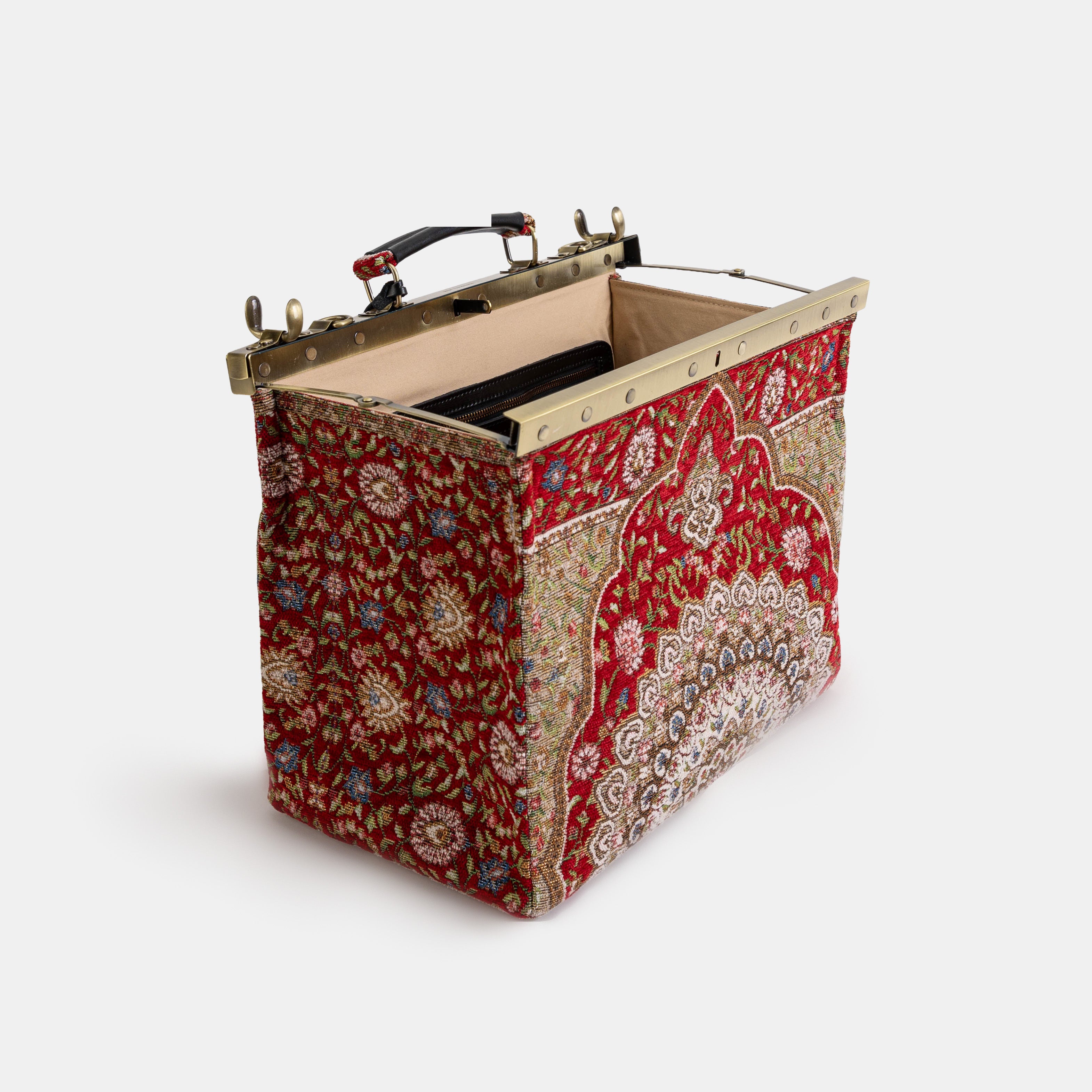 Oriental Red Celine Carpet Gladstone Bag of America open and stand