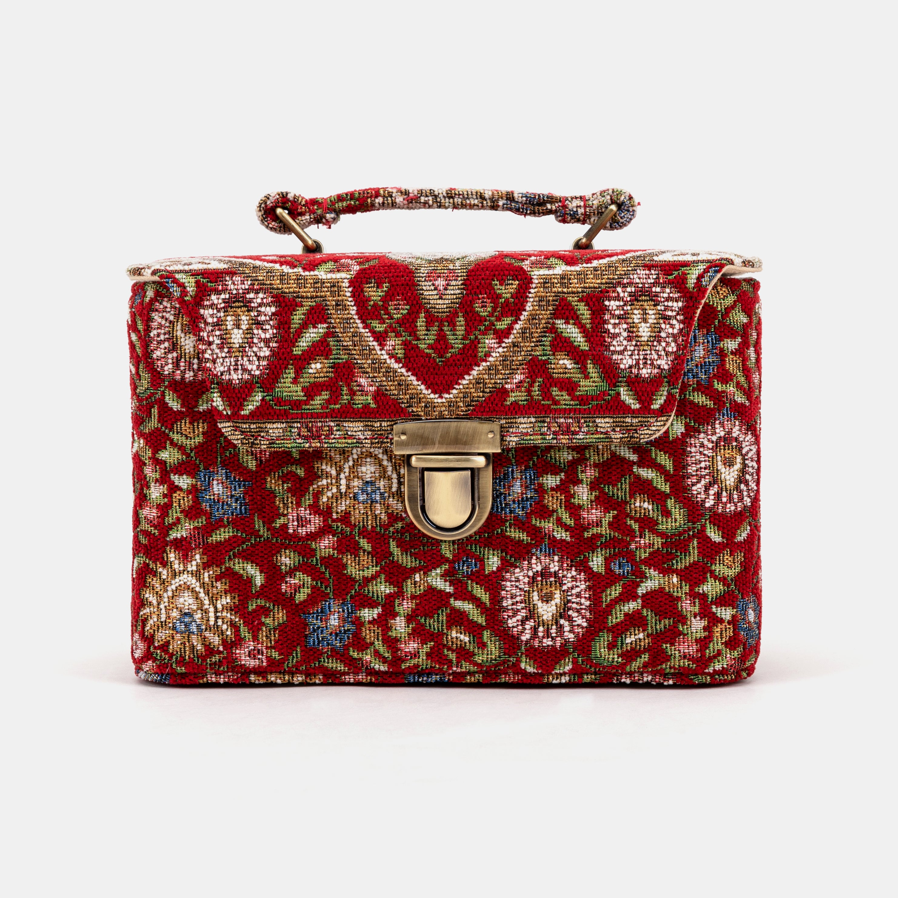 Oriental Red Clara Medium Train Case Purse of America  front
