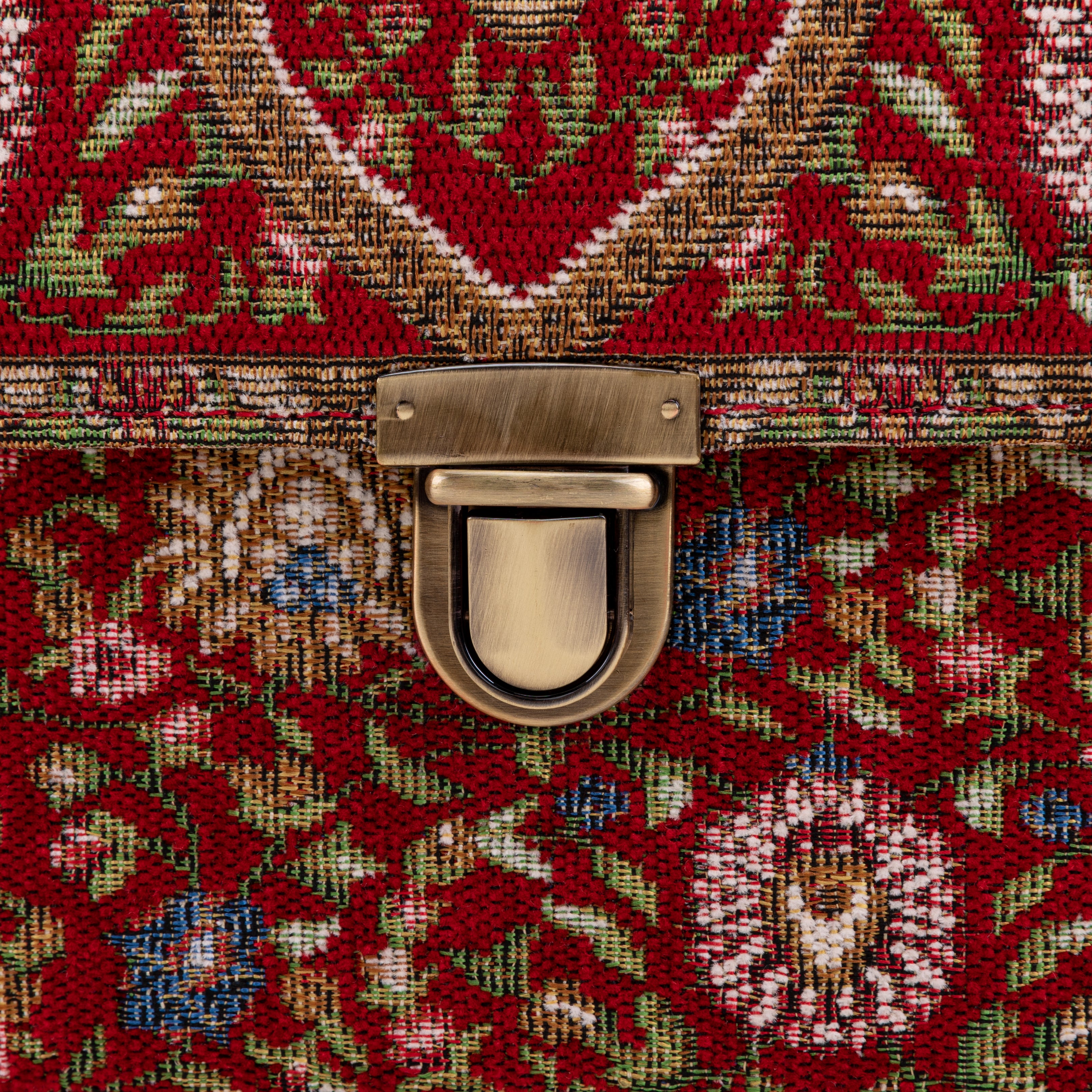 Oriental Red Clara Medium Train Case Purse of America tuck lock