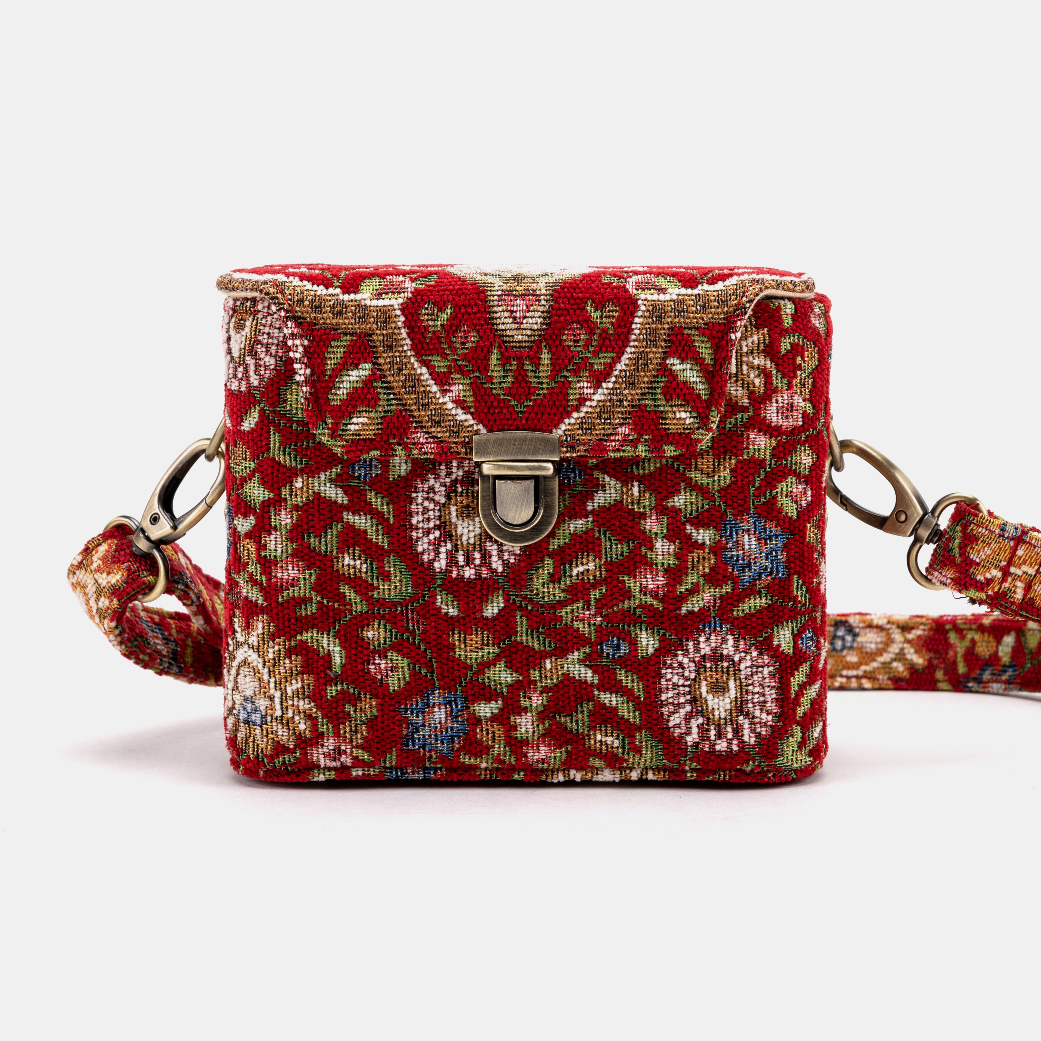 Oriental Red Emma Small Train Case Crossbody of America main