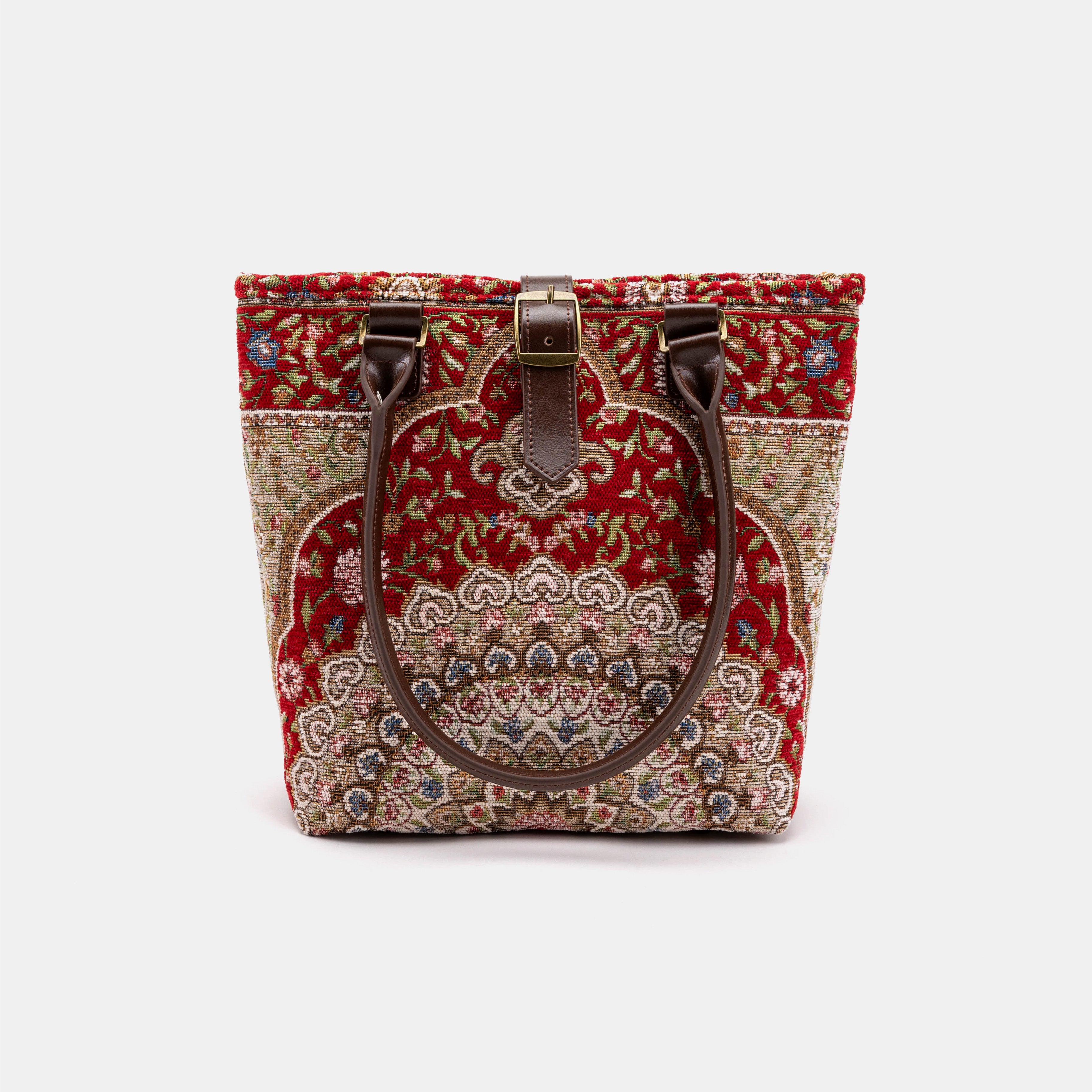 Oriental Red Everyday Tote Bag of America with shoulder strap