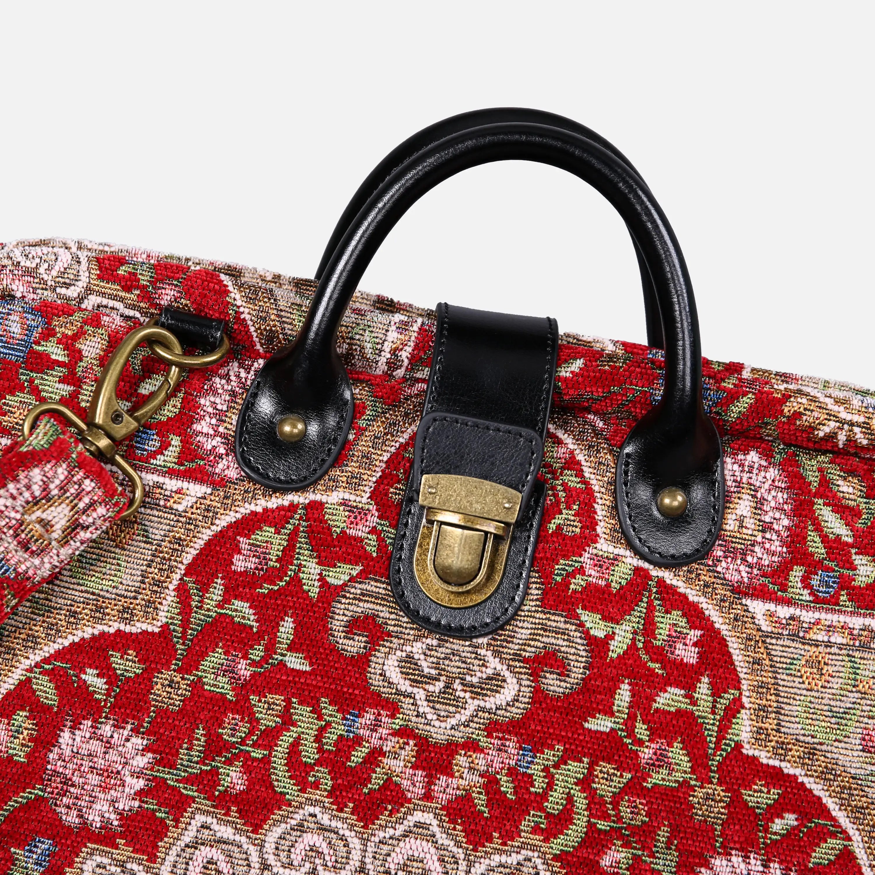 Oriental Red carpet bag of America handle