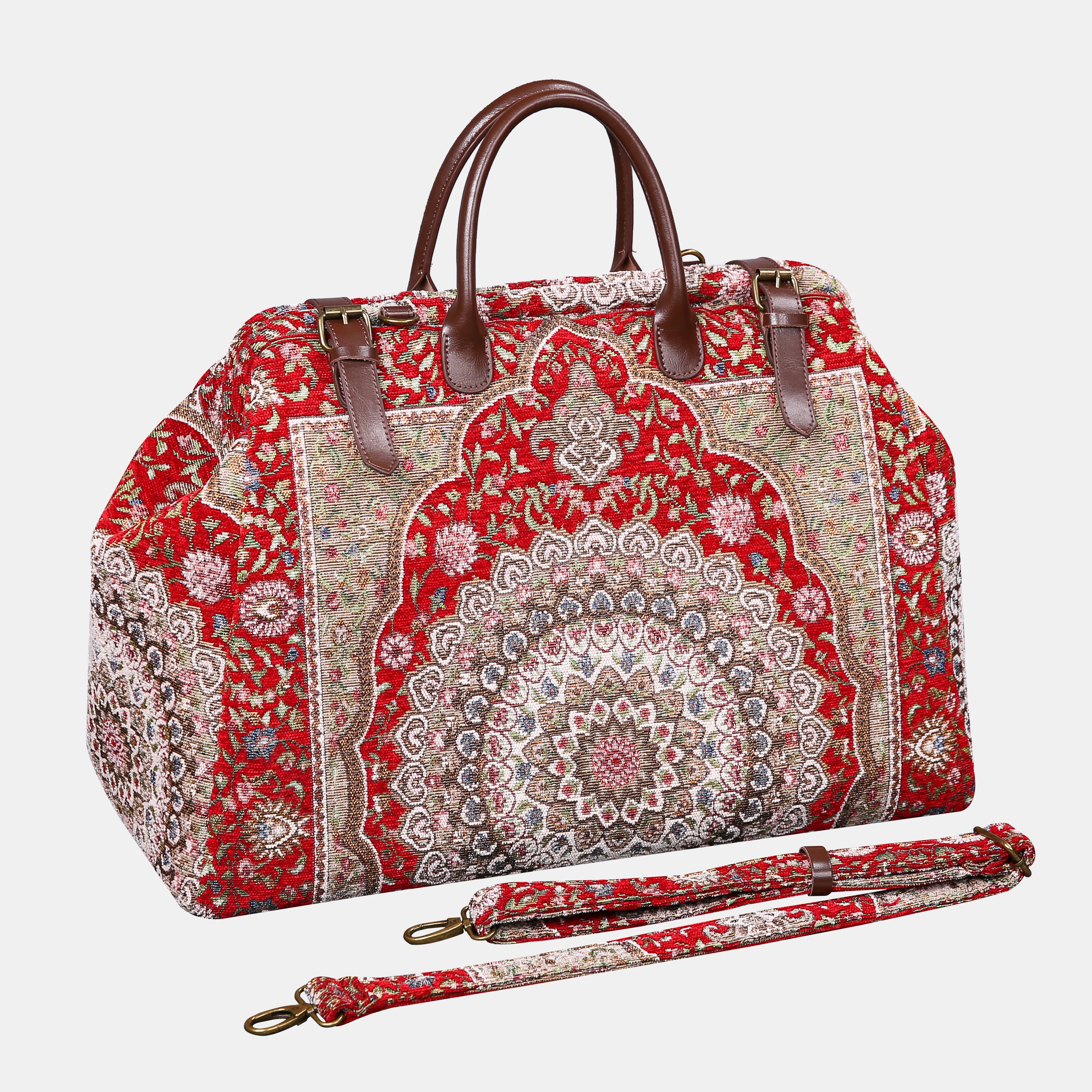 Oriental Red Large Carpetbag   of America Front side