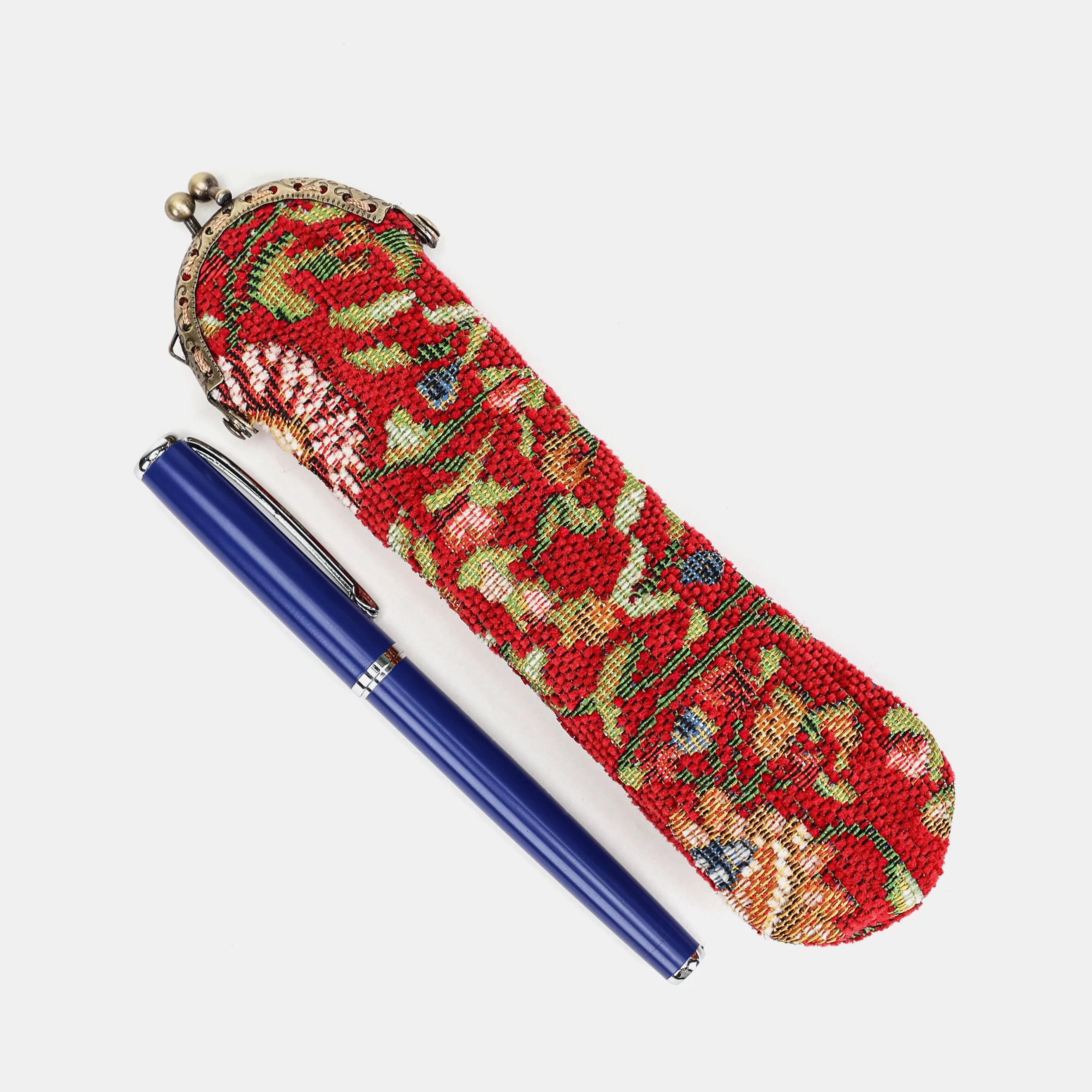 Oriental Red Solo Pen Case Carpetbag of America overview