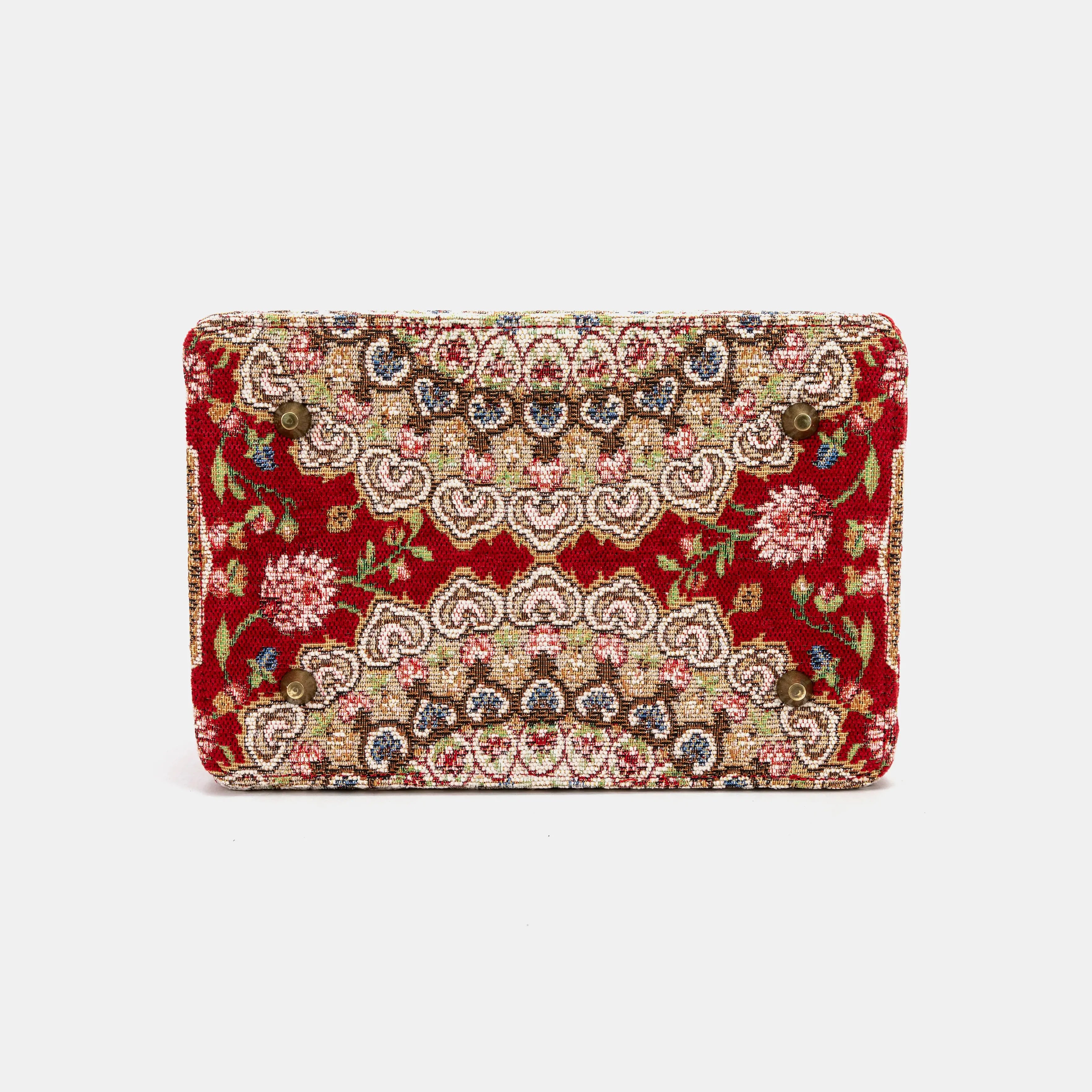 Oriental Red Vivienne Carpet Purse Gladstone Bag of America bottom