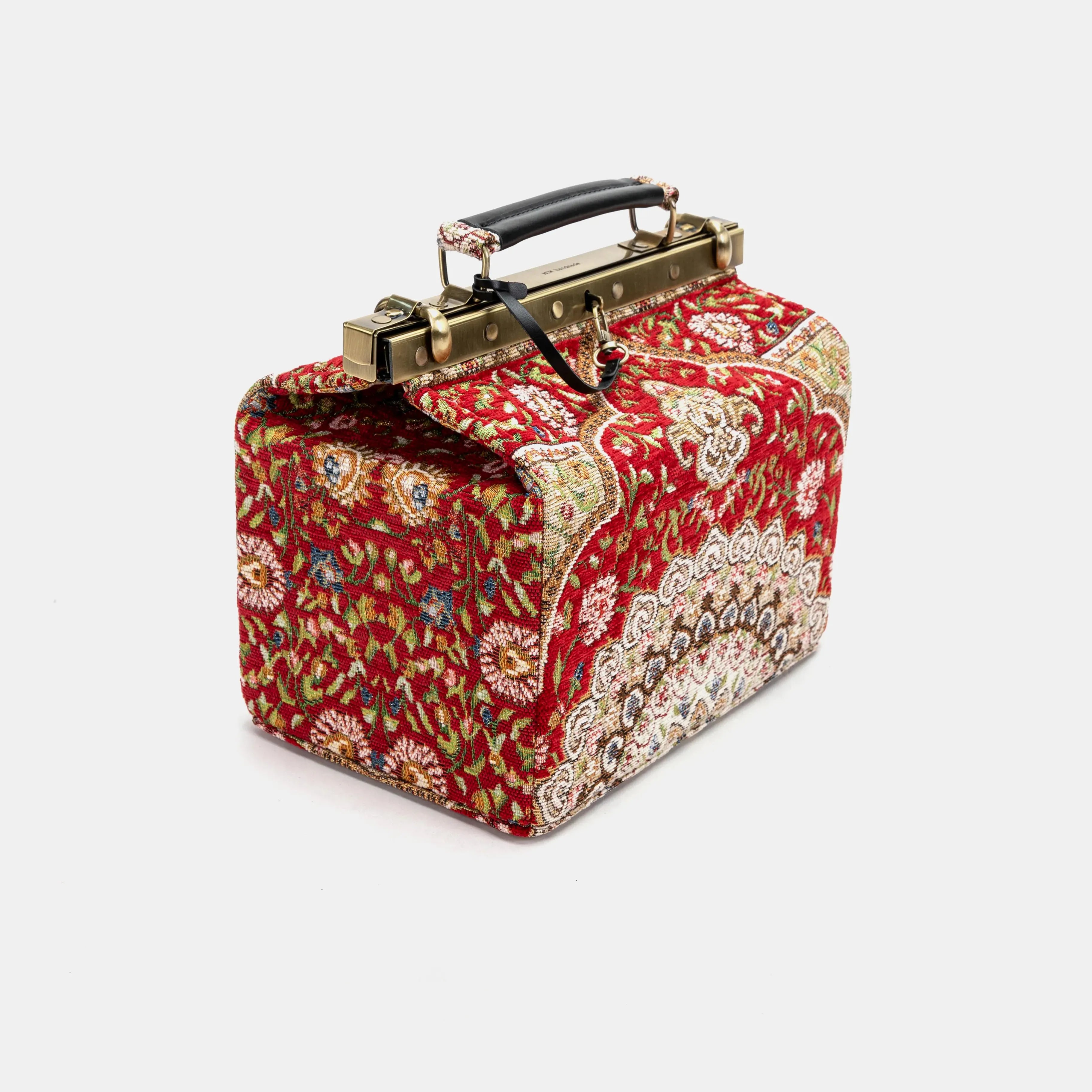 Oriental Red Vivienne Carpet Purse Gladstone Bag of America side