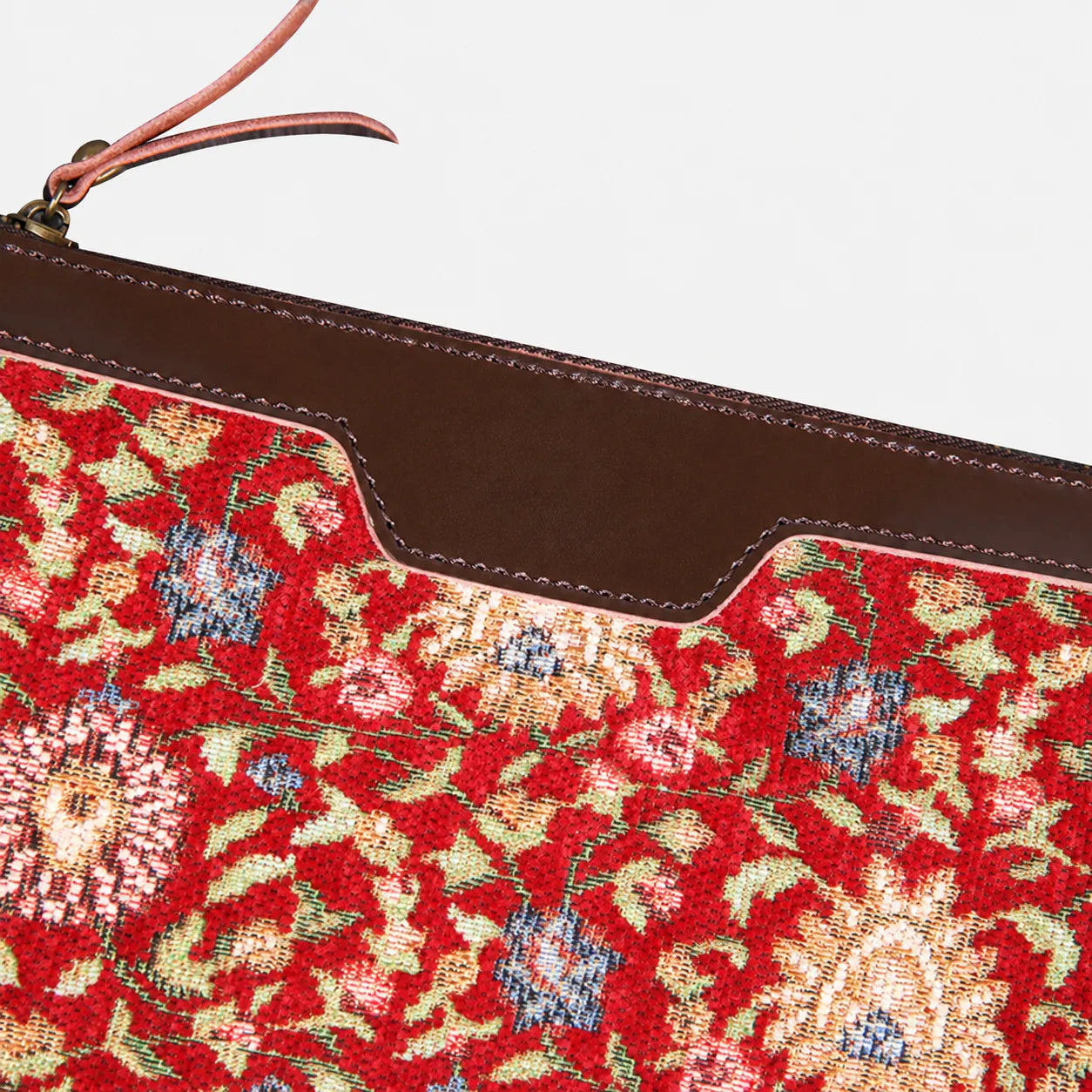 Oriental Red Wristlet Clutch carpet bag MCW Handmade emboss