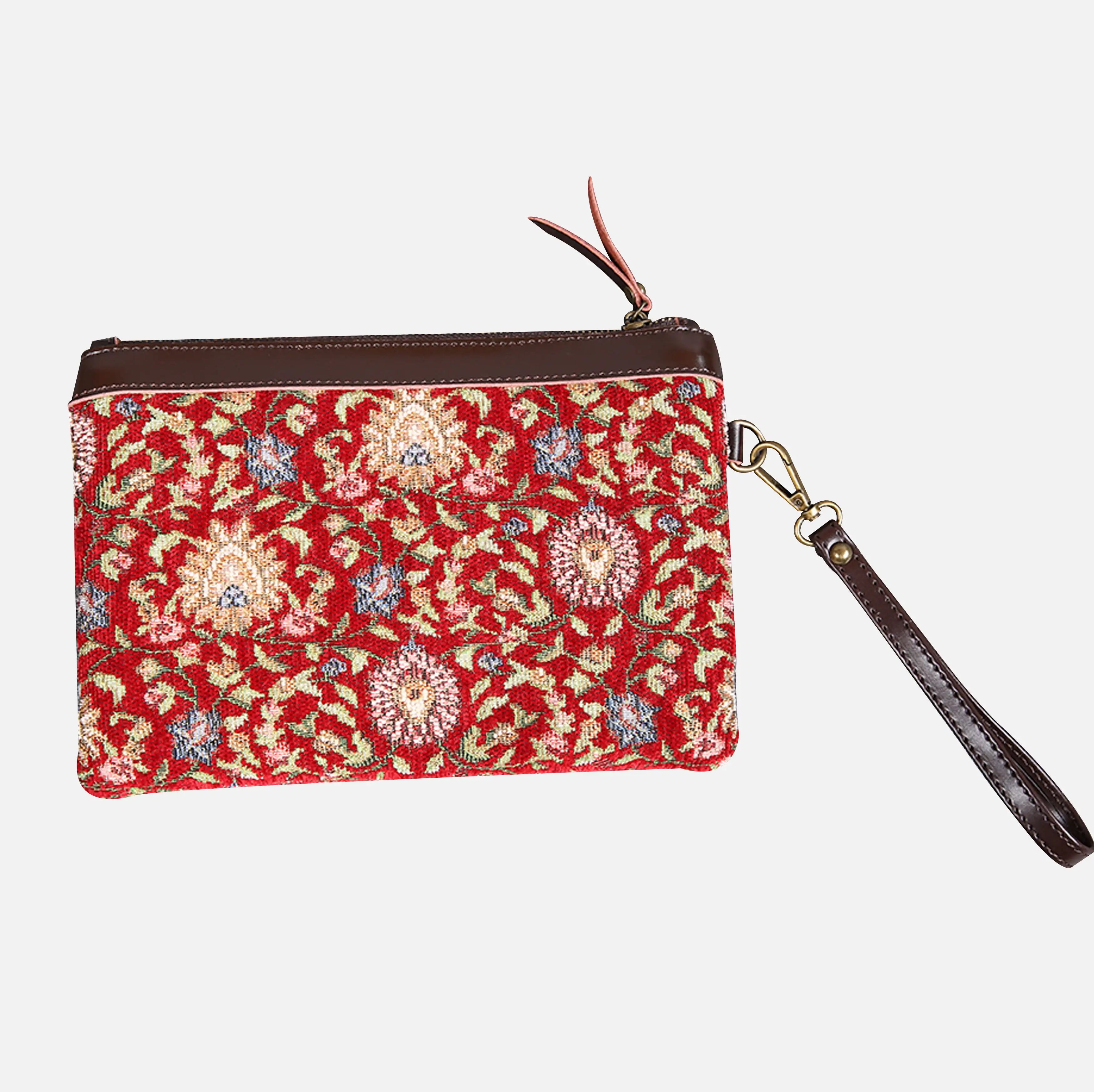 Oriental Wine Wristlet Clutch carpet bag MCW Handmade-2