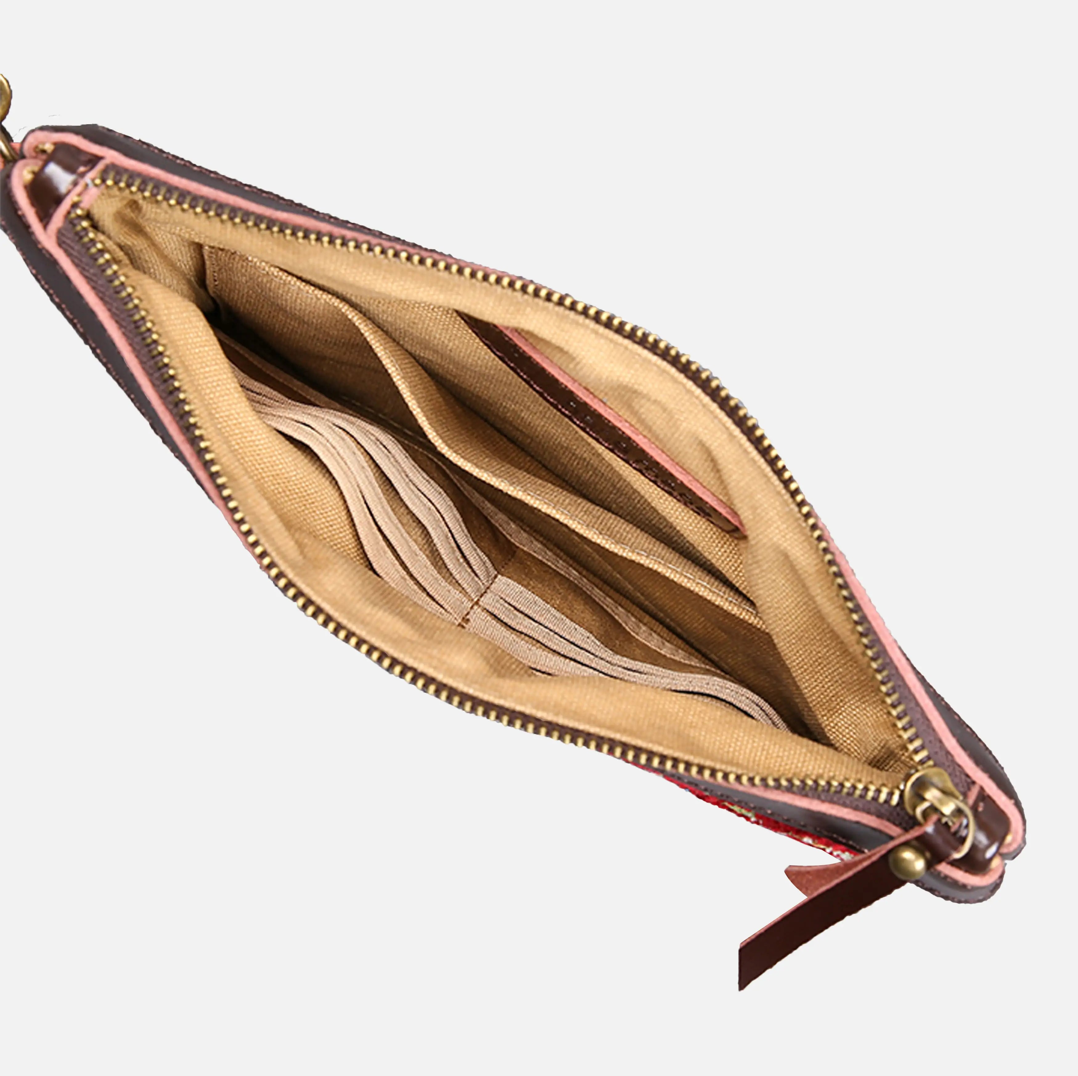 Oriental Wine Wristlet Clutch carpet bag MCW Handmade-5