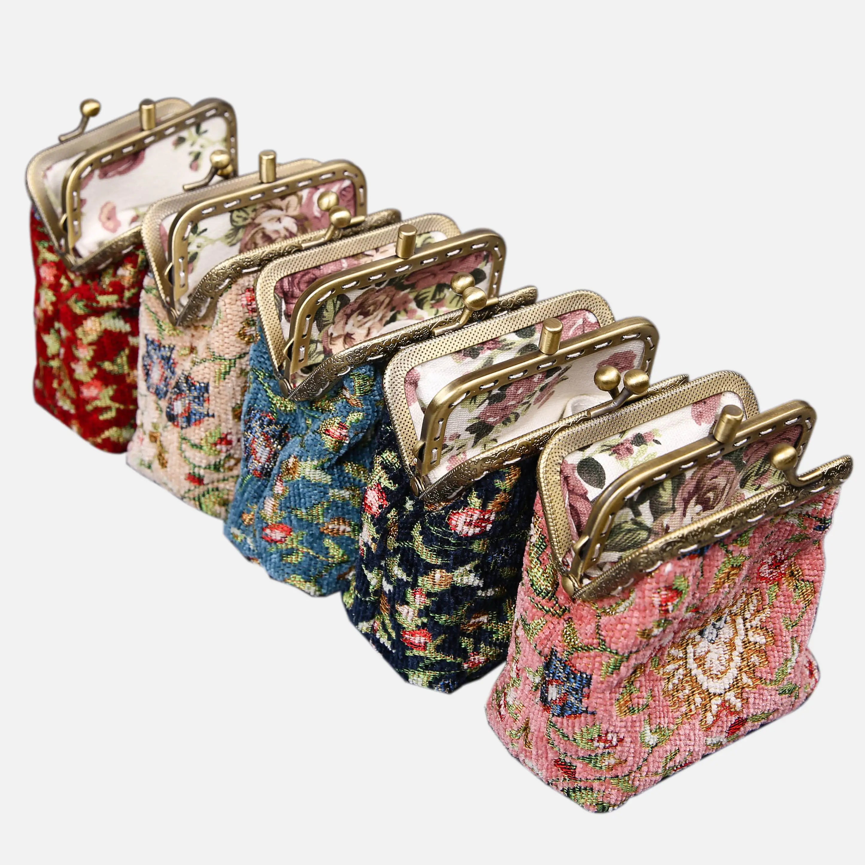 Oriental Series Double Kiss Clasp Coin Purse of America Front side opens-7