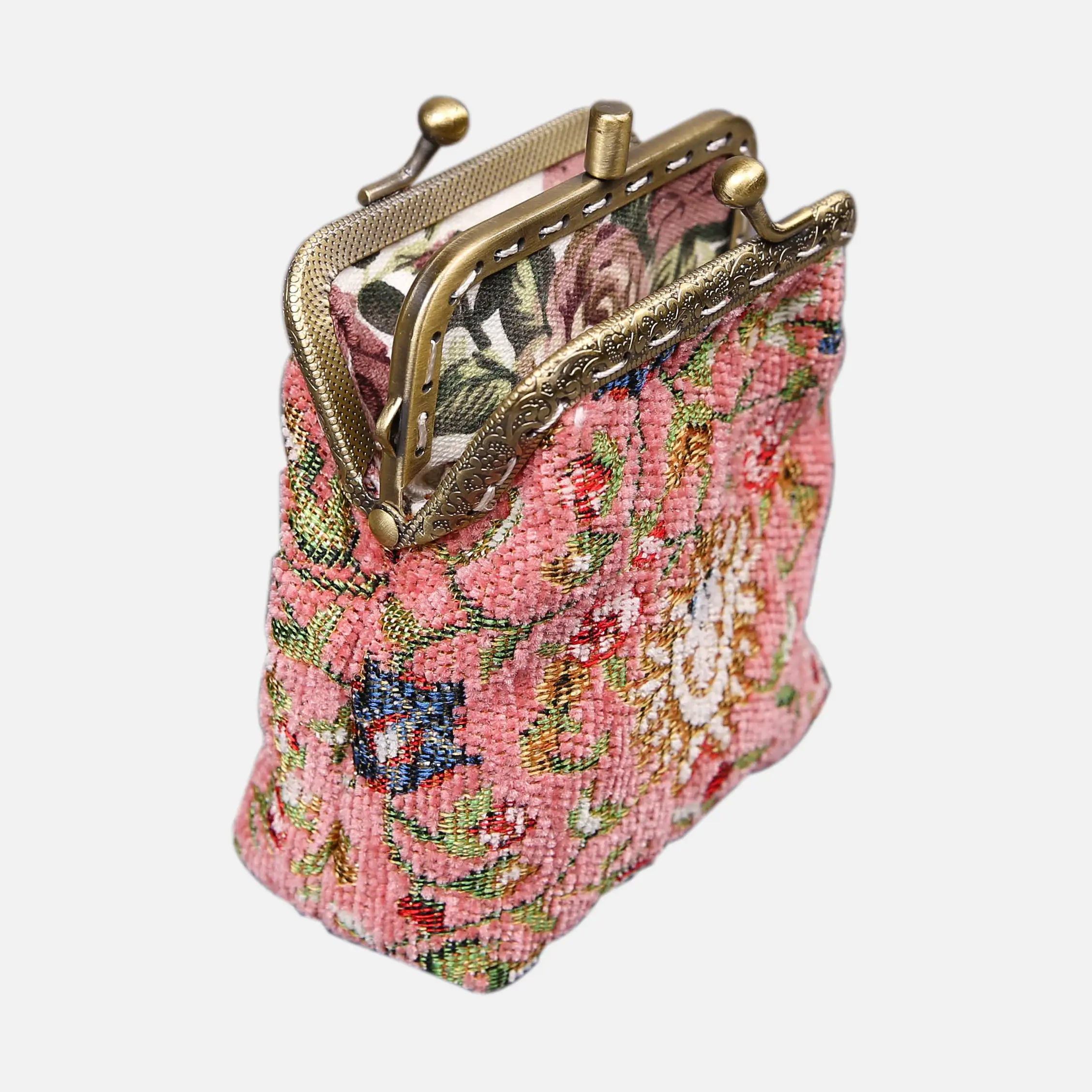 Oriental Series Double Kiss Clasp Coin Purse of America Front side opens-4
