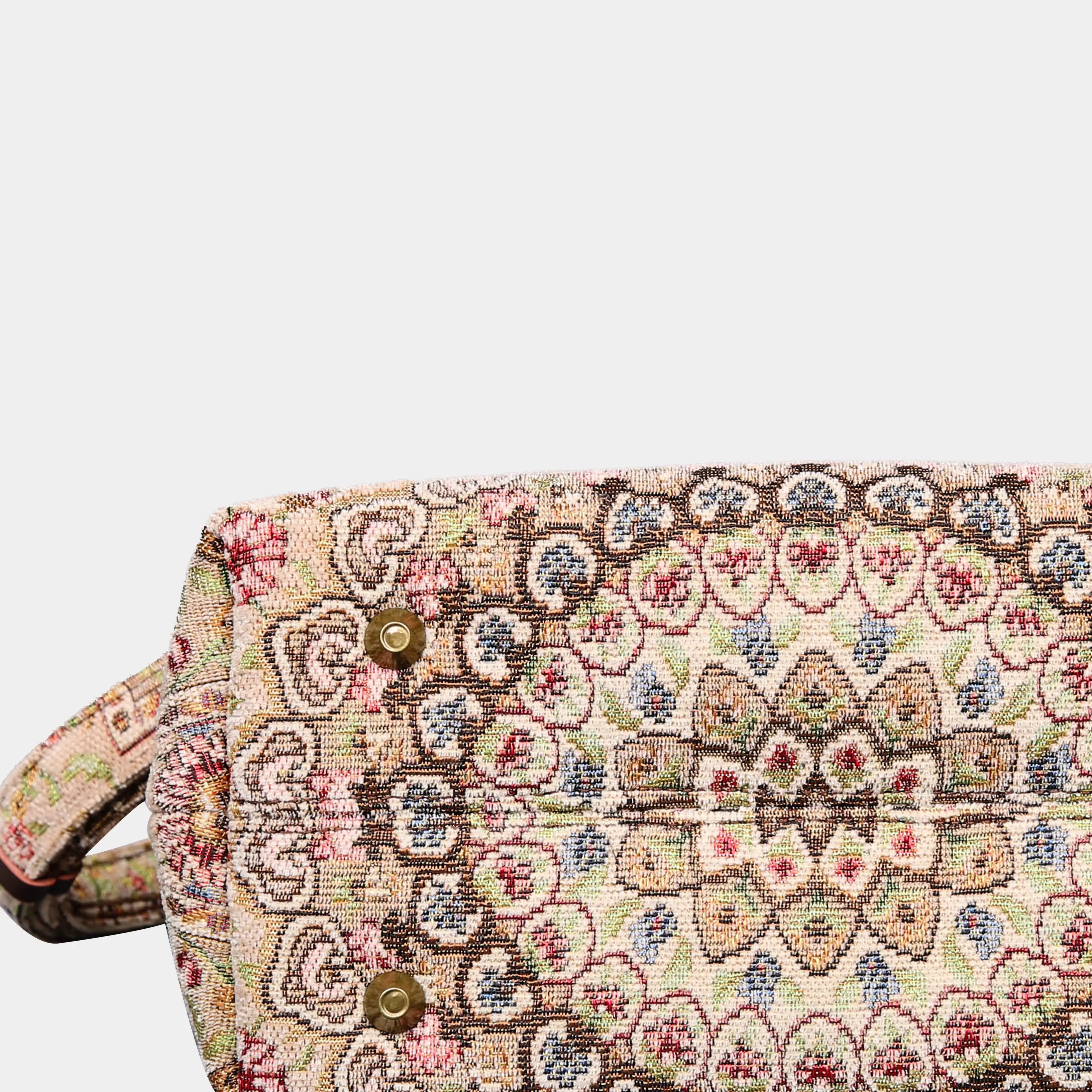 Oriental beige Carpet Satchel Carpetbag of America bottom