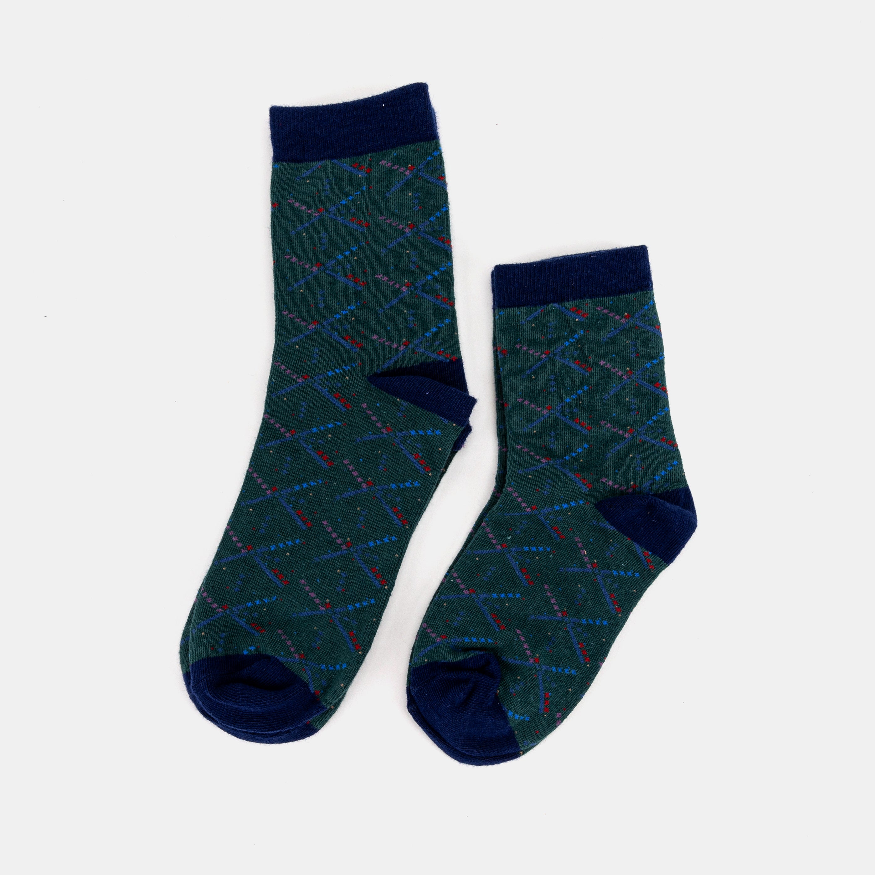 PDX Portland Airport Pattern Cotton Crew Socks of America 2 sizes