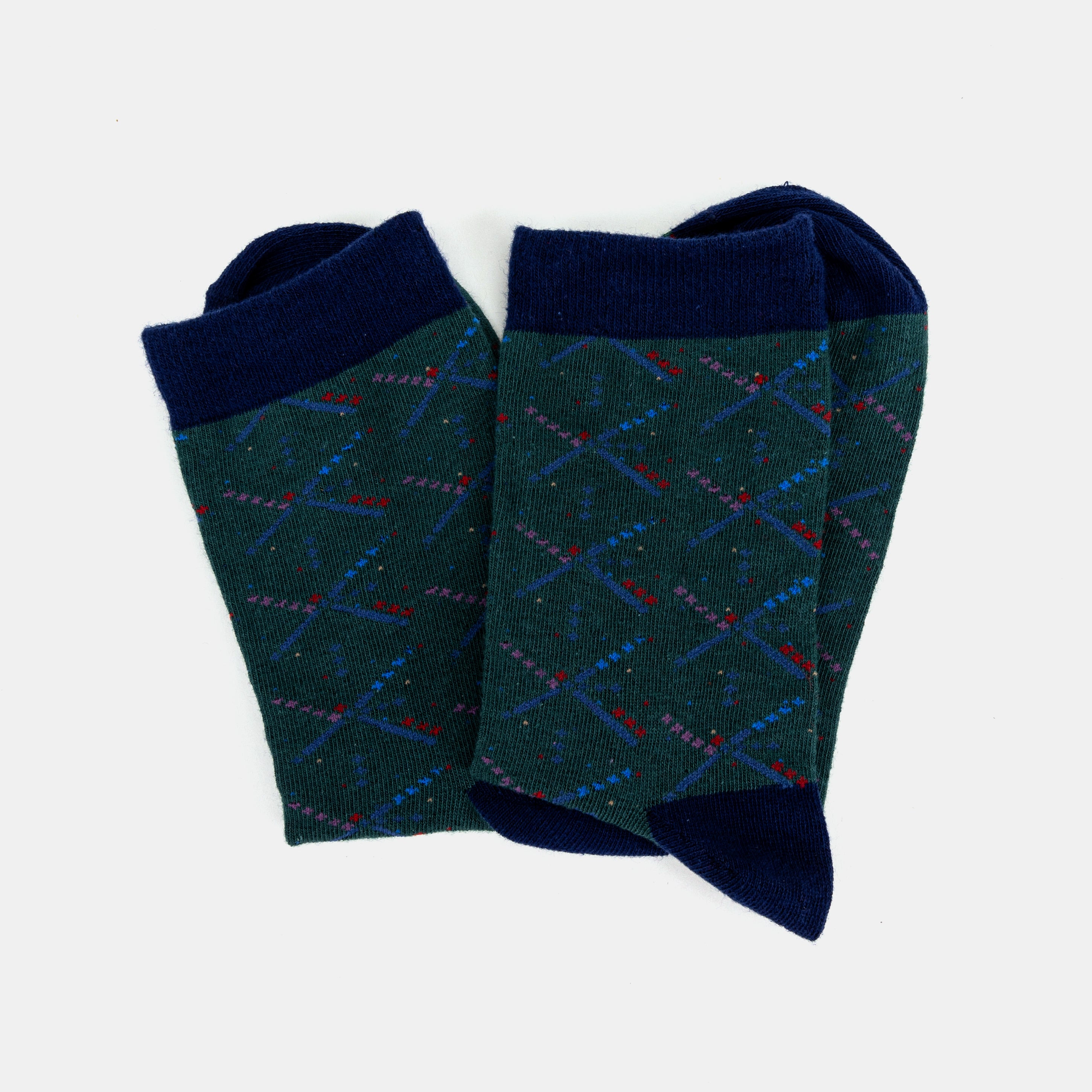PDX Portland Airport Pattern Cotton Crew Socks of America pair