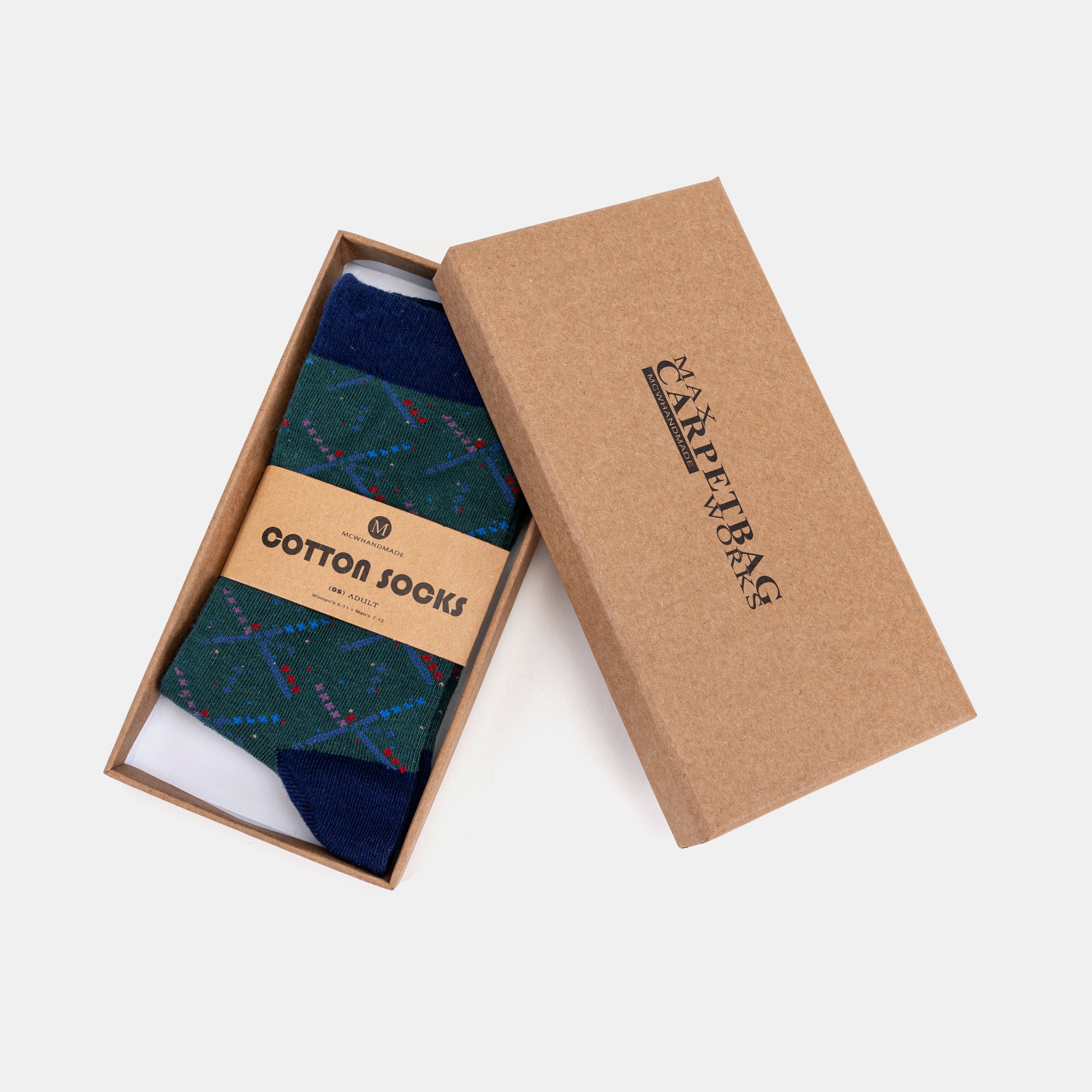 PDX Portland Airport Pattern Cotton Crew Socks of America package
