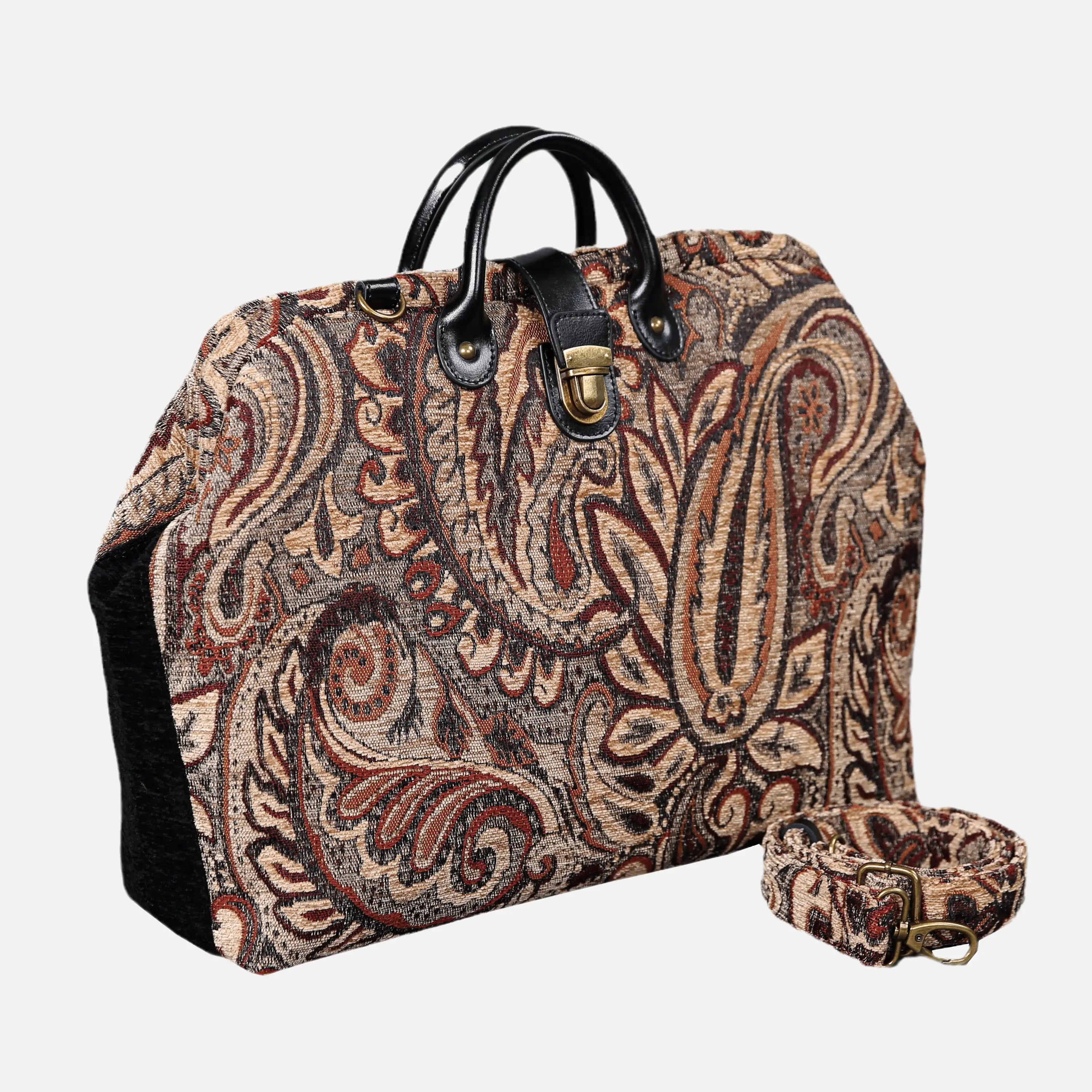 Paisley Brown carpet bag  of America with shoulder strap